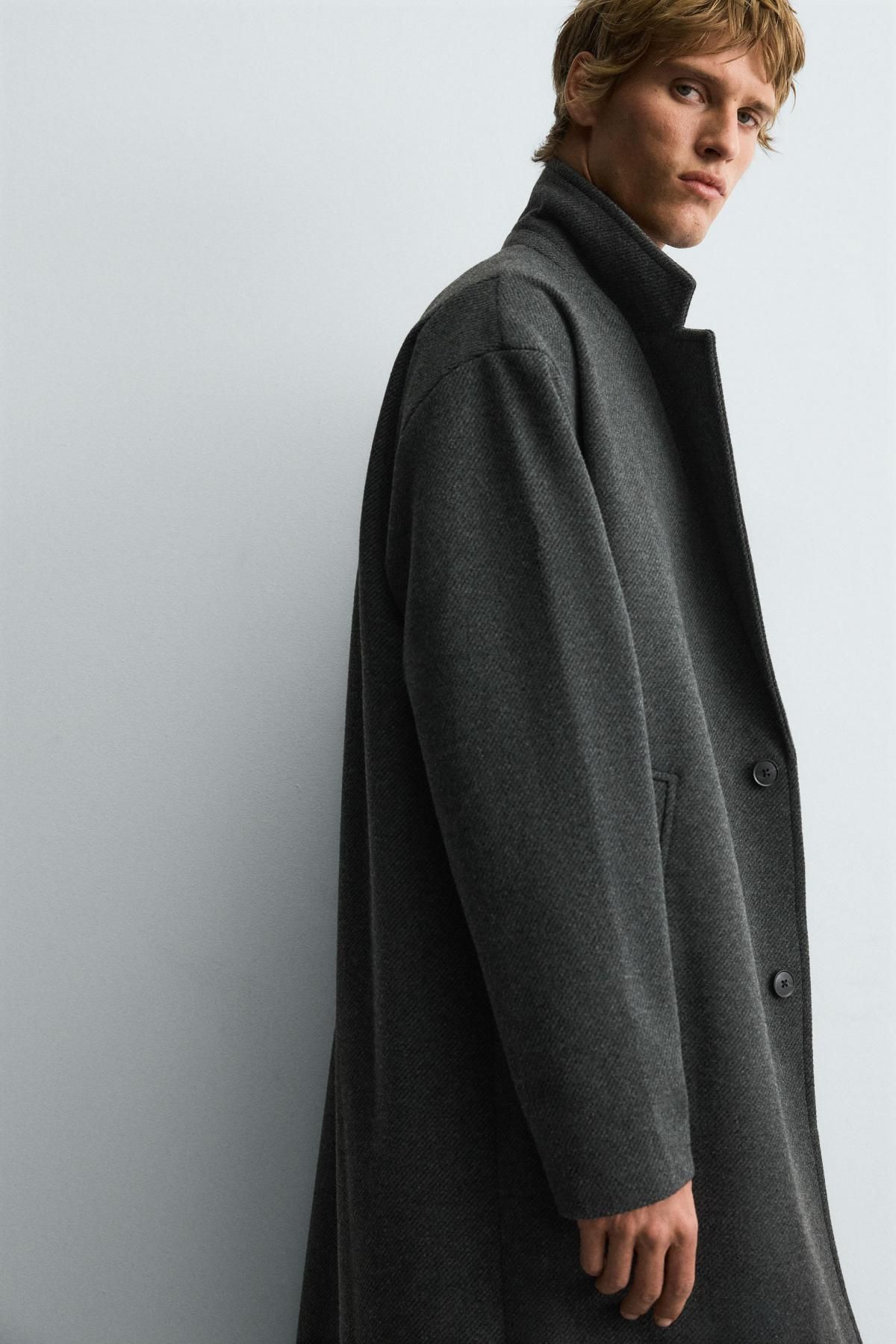 자라 테크니컬 방수 싱글 롱 코트 5070/400 ANTHRACITE GREY 이미지 6