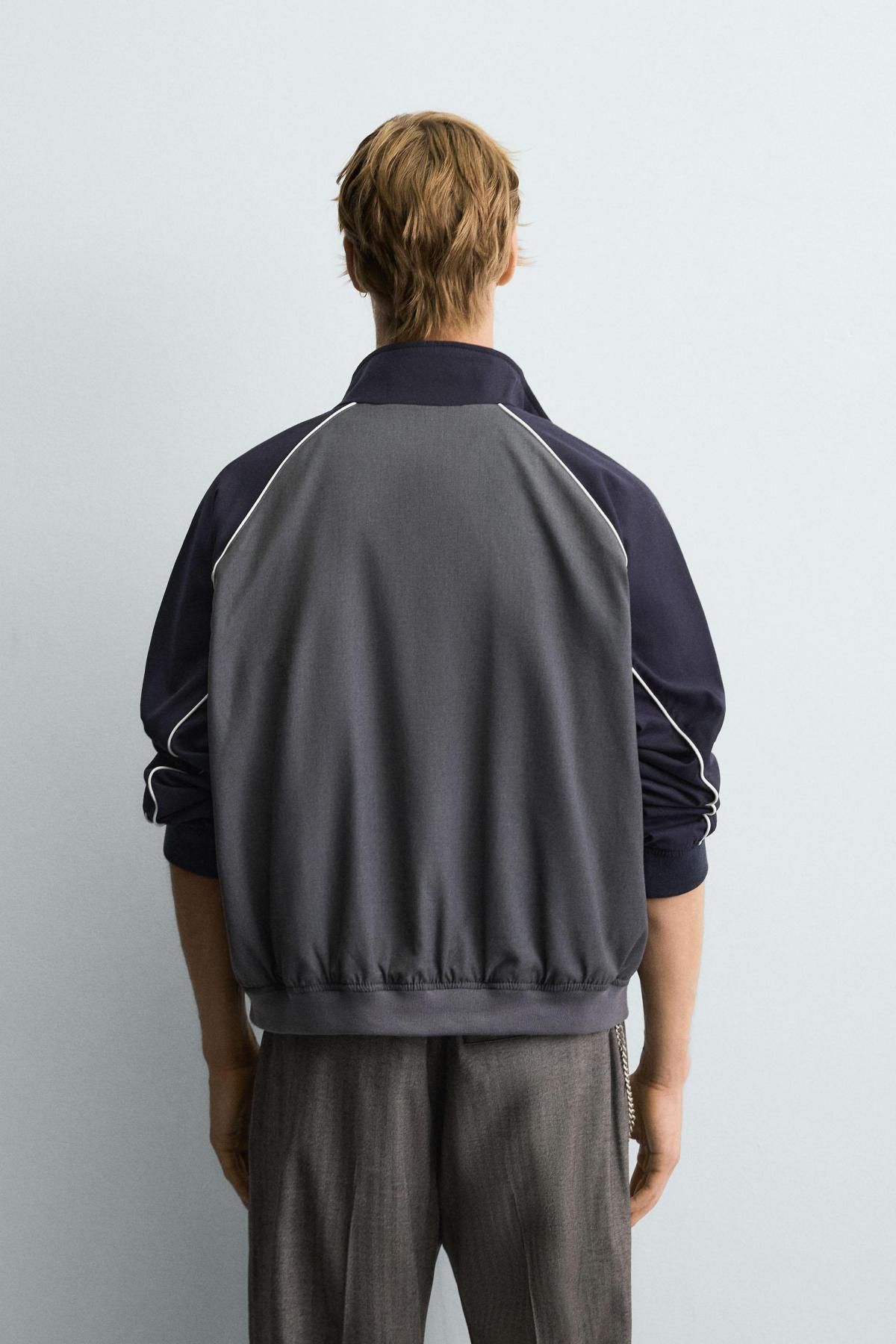 자라 테크니컬 배색 블록 집업 재킷 3715/705 BLUE / GREY - 상세 이미지 4