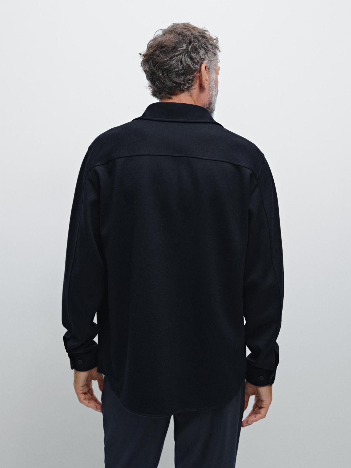 마시모두띠 테크니컬 긴팔 포켓 오버셔츠 0580/155 NAVY BLUE - 상세 이미지 4