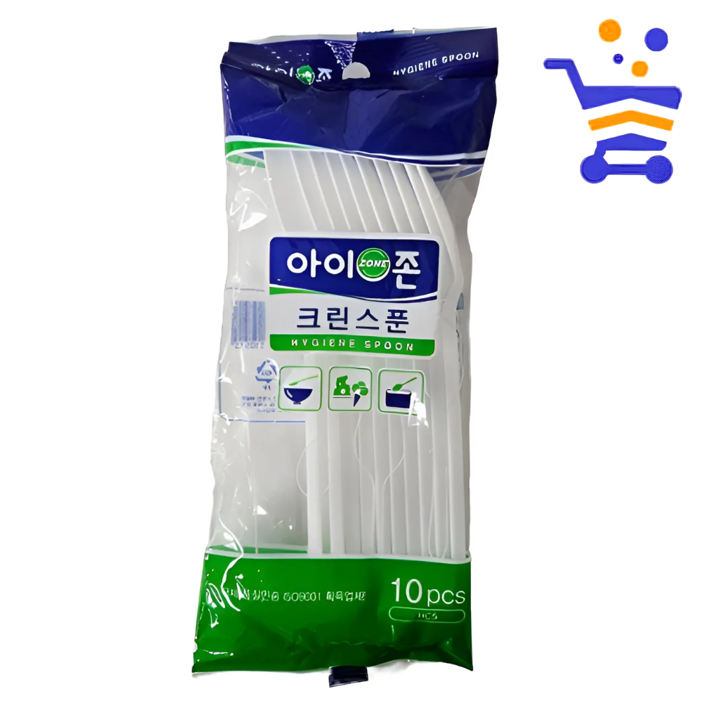 국산 아이존 일회용 고강도 숟가락 10개 (0515) 업소 캠핑 식당 배달 파티 포장 식기 - 상품 이미지