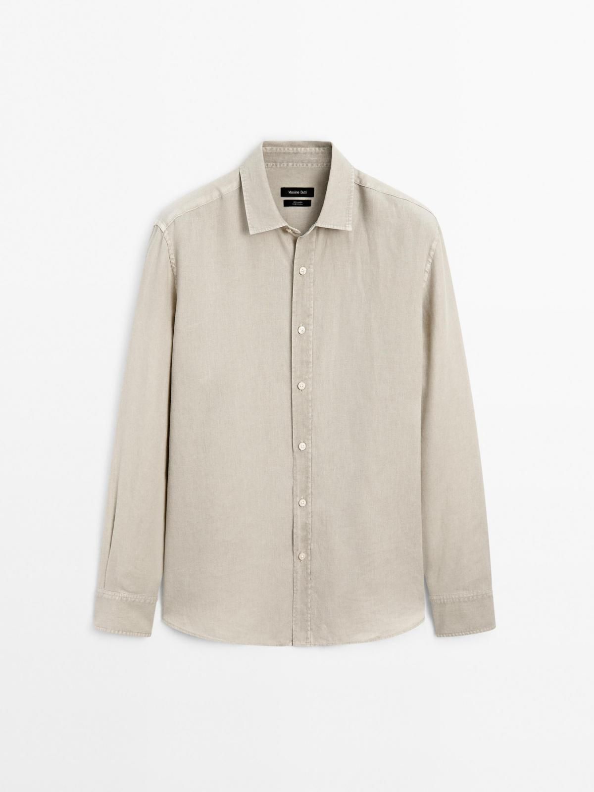 마시모두띠 리넨 몰틴토 테크니컬 레귤러핏 긴팔 셔츠 1757/298 BEIGE - 상품 이미지