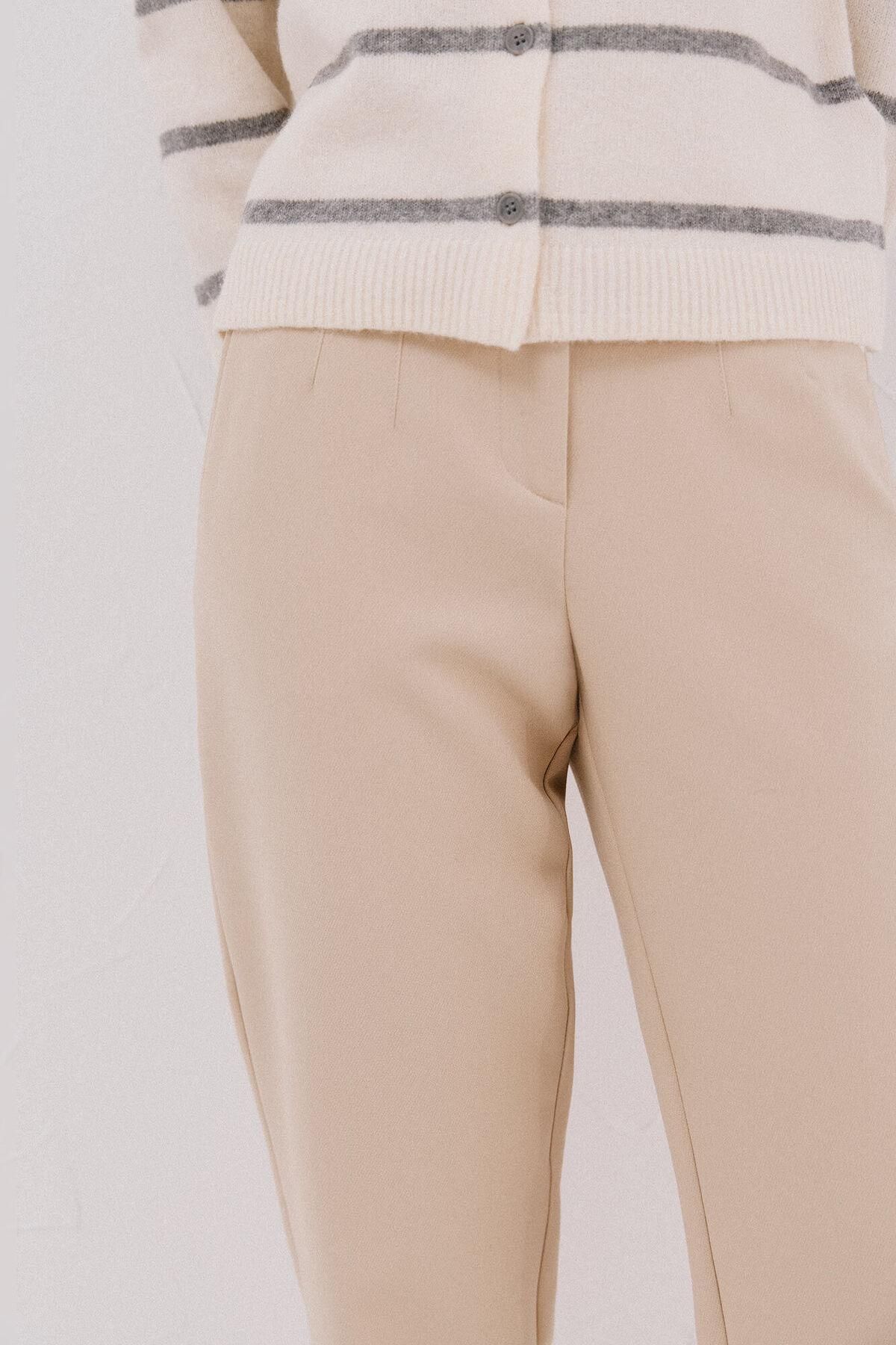 꼬르떼피엘 슬림핏 하이웨이스트 슬랙스 팬츠 6142022 BEIGE - 상세 이미지 3