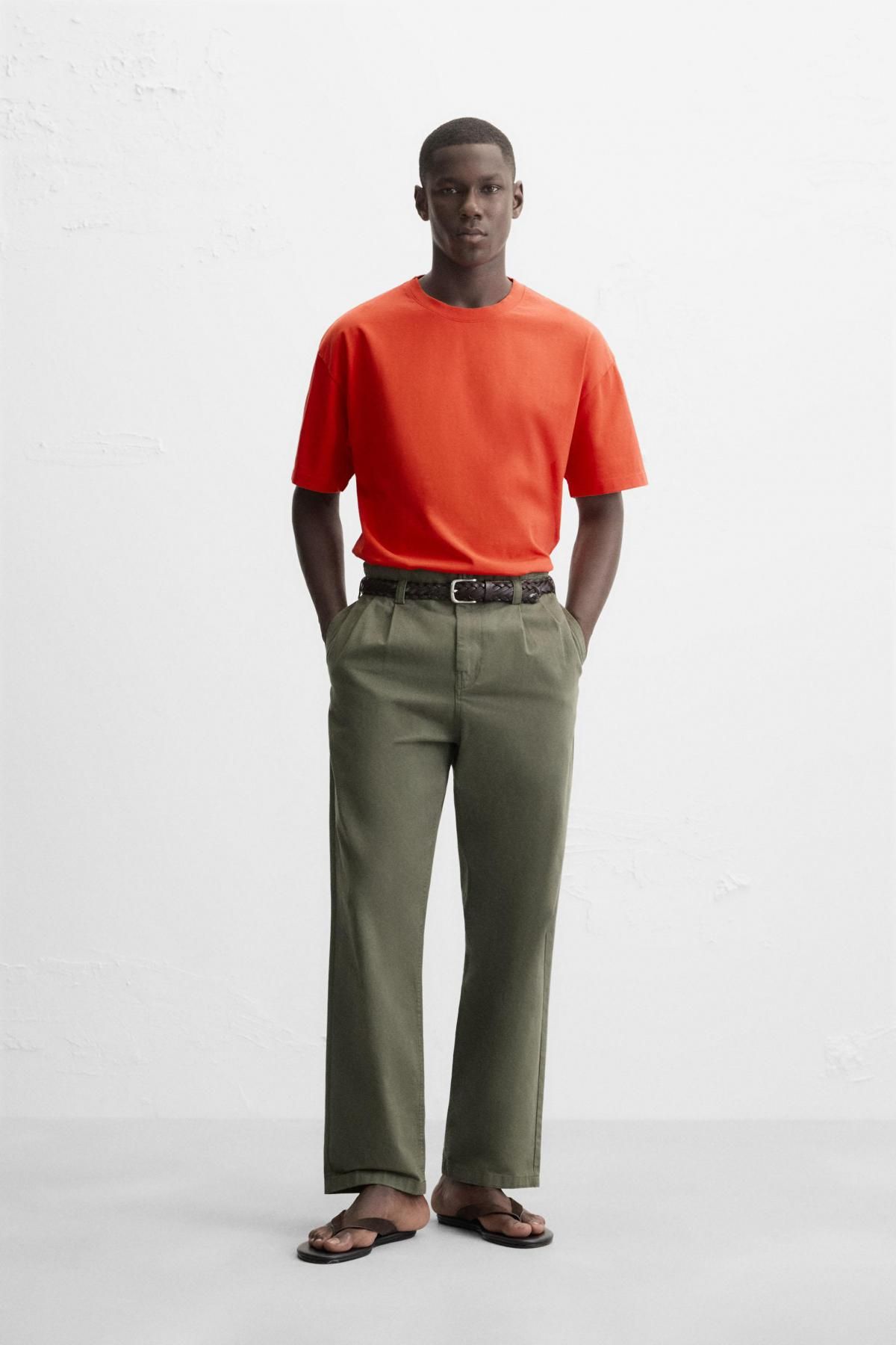 자라 헤비웨이트 오렌지 반팔 티셔츠 1887/455 BRIGHT ORANGE - 상세 이미지 2