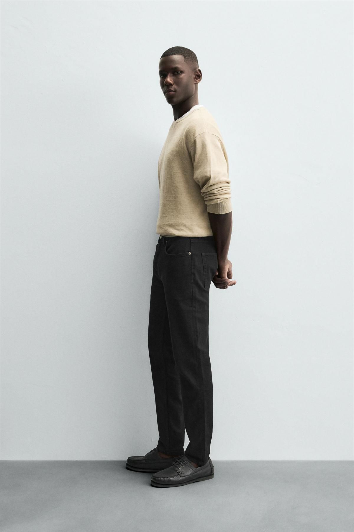 자라 블랙 슬림핏 데님 베이직 청바지 0774/350 BLACK - 상세 이미지 5