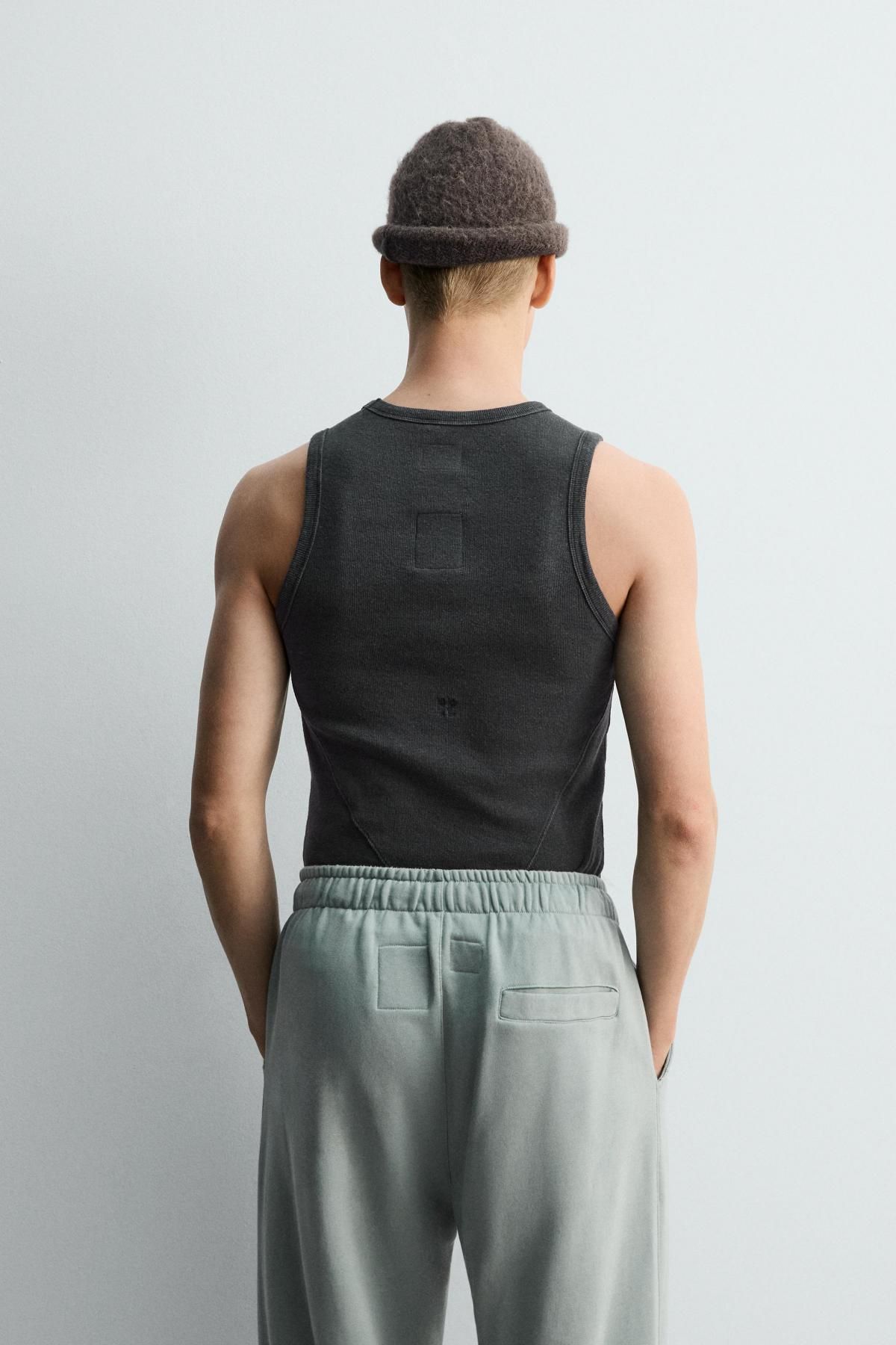 자라 슬림핏 로고 탱크 티셔츠 X SRA 0722/343 NAVY BLUE - 상세 이미지 4