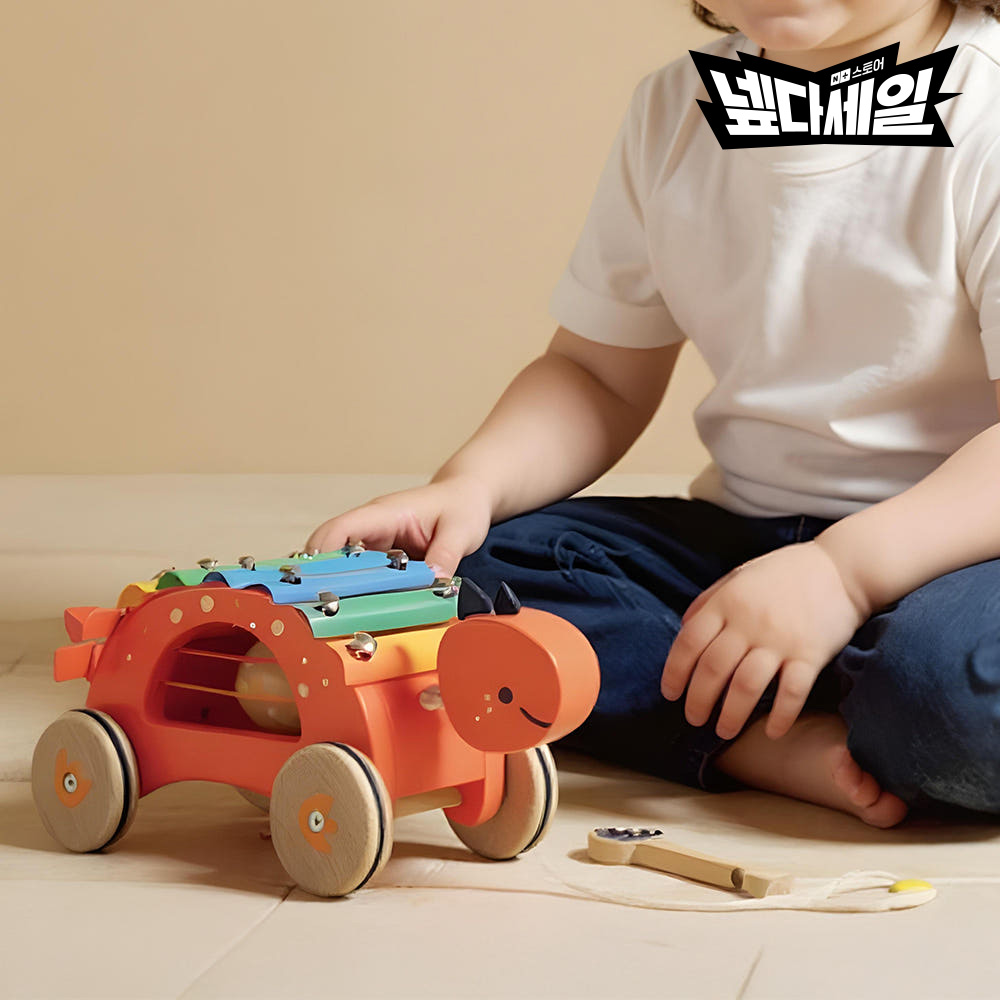 클래식월드 리틀디노멜로디카 실로폰 아기 악기 유아 끌기놀이 장난감 어린이집 음악놀이 선물 - 상품 이미지