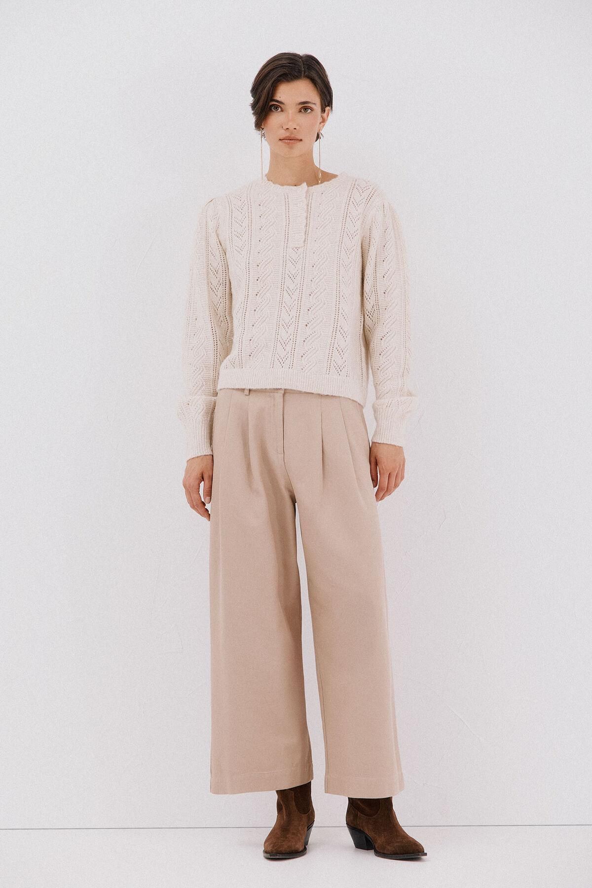 꼬르떼피엘 와이드핏 코튼 크롭 팬츠 핀턱 베이지 8292551 BEIGE - 상세 이미지 2