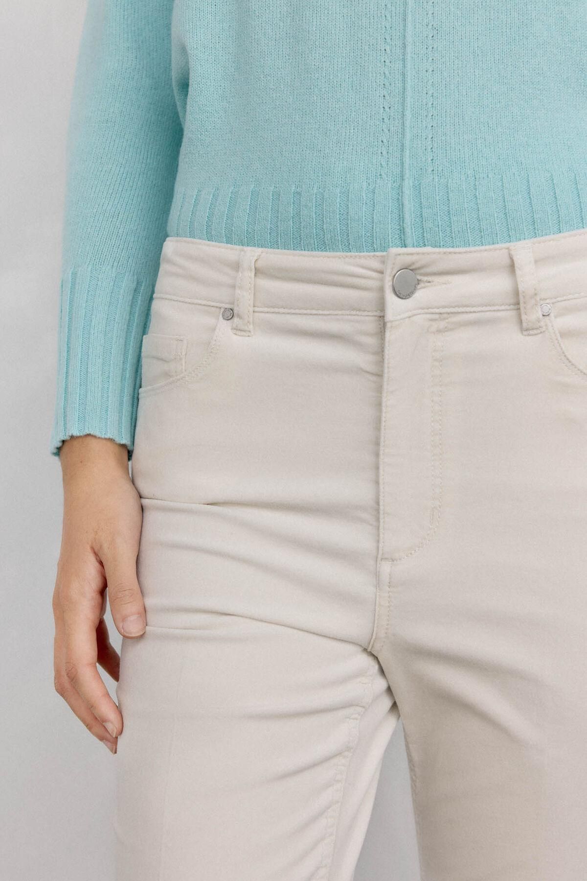 페드로 델 이에로 벨벳 크롭 부츠컷 팬츠 아이보리 7602522 CRUDO - 상세 이미지 2