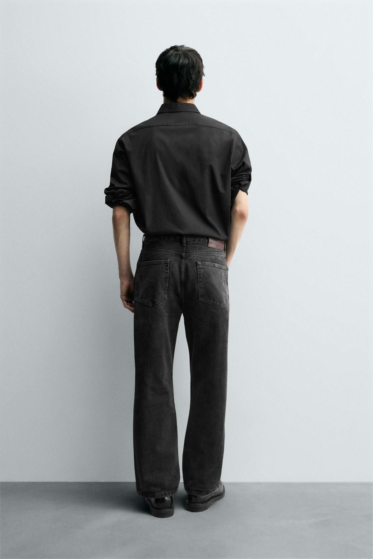 자라 워시드 블랙 릴렉스드 스트레이트핏 청바지 3991/377 CHARCOAL - 상세 이미지 4