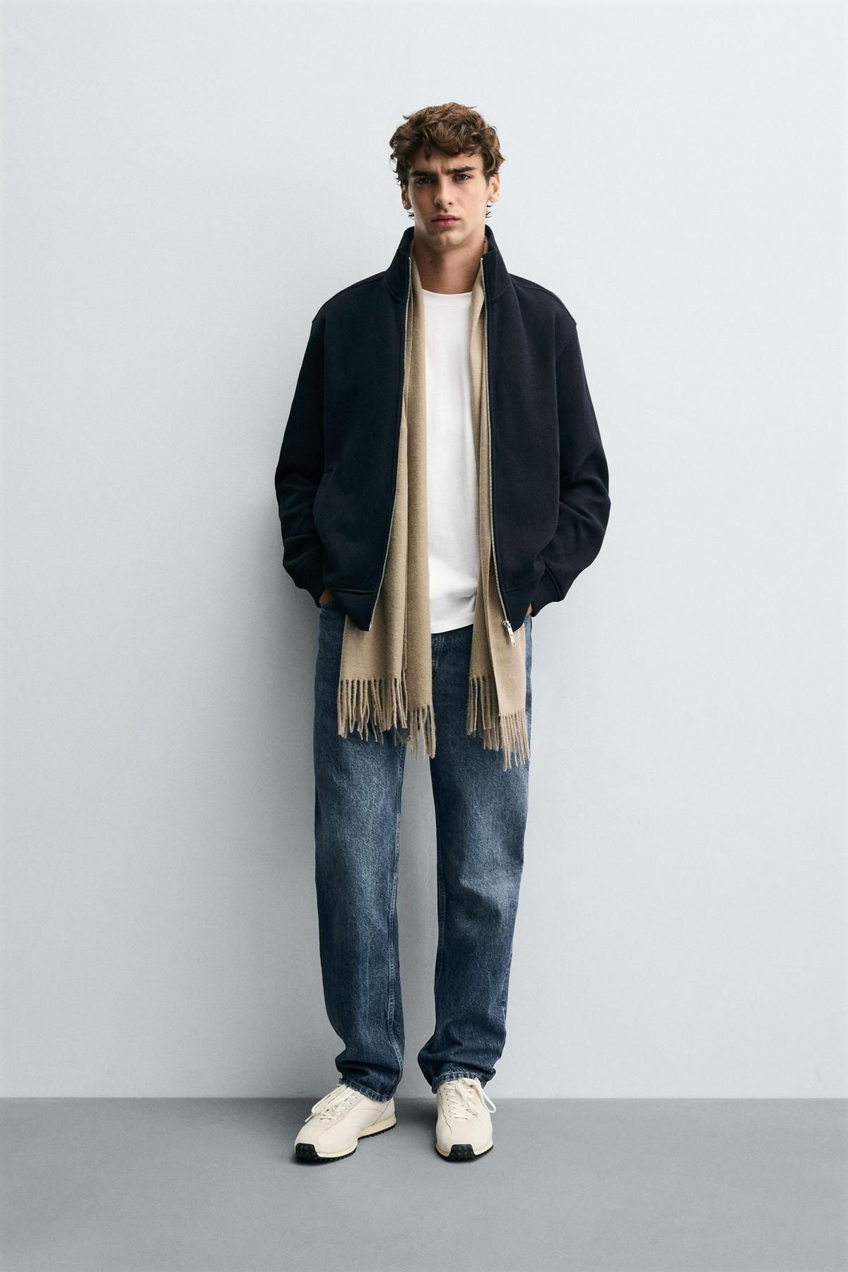 자라 테크니컬 골지 집업 재킷 0526/324 NAVY BLUE - 상세 이미지 2