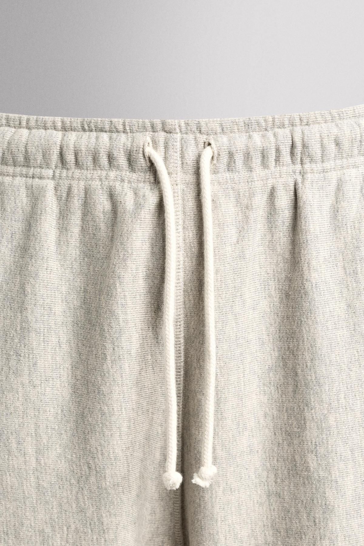 자라 애슬레저 오트밀 릴렉스핏 코튼 조거 팬츠 4231/313 GREY MARL - 상세 이미지 3