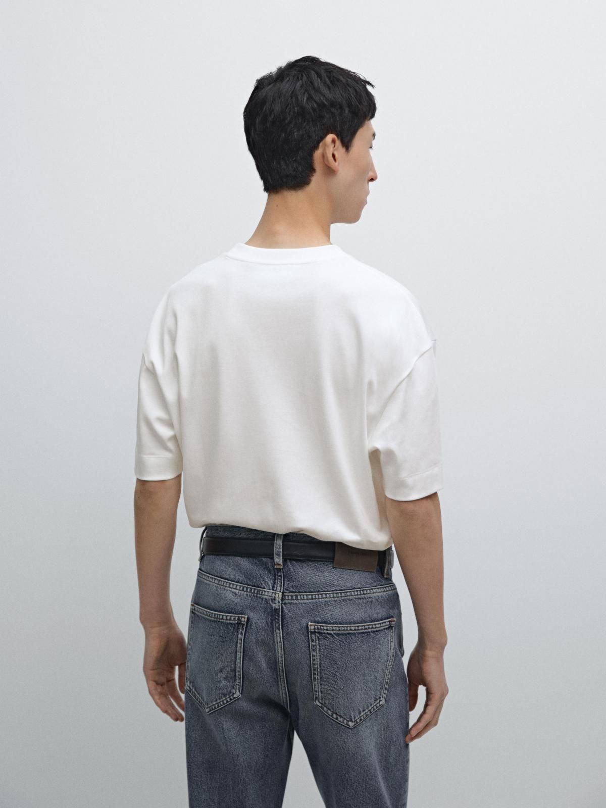 마시모두띠 미니멀 박시핏 코튼 반팔 티셔츠 0517/700 WHITE - 상세 이미지 4