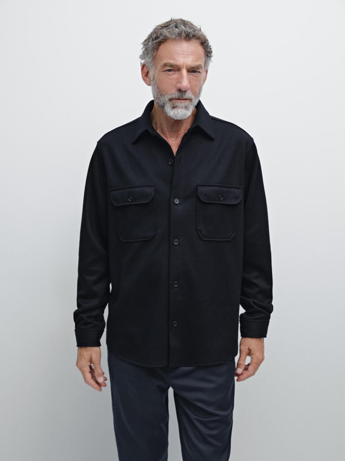 마시모두띠 테크니컬 긴팔 포켓 오버셔츠 0580/155 NAVY BLUE - 상세 이미지 3