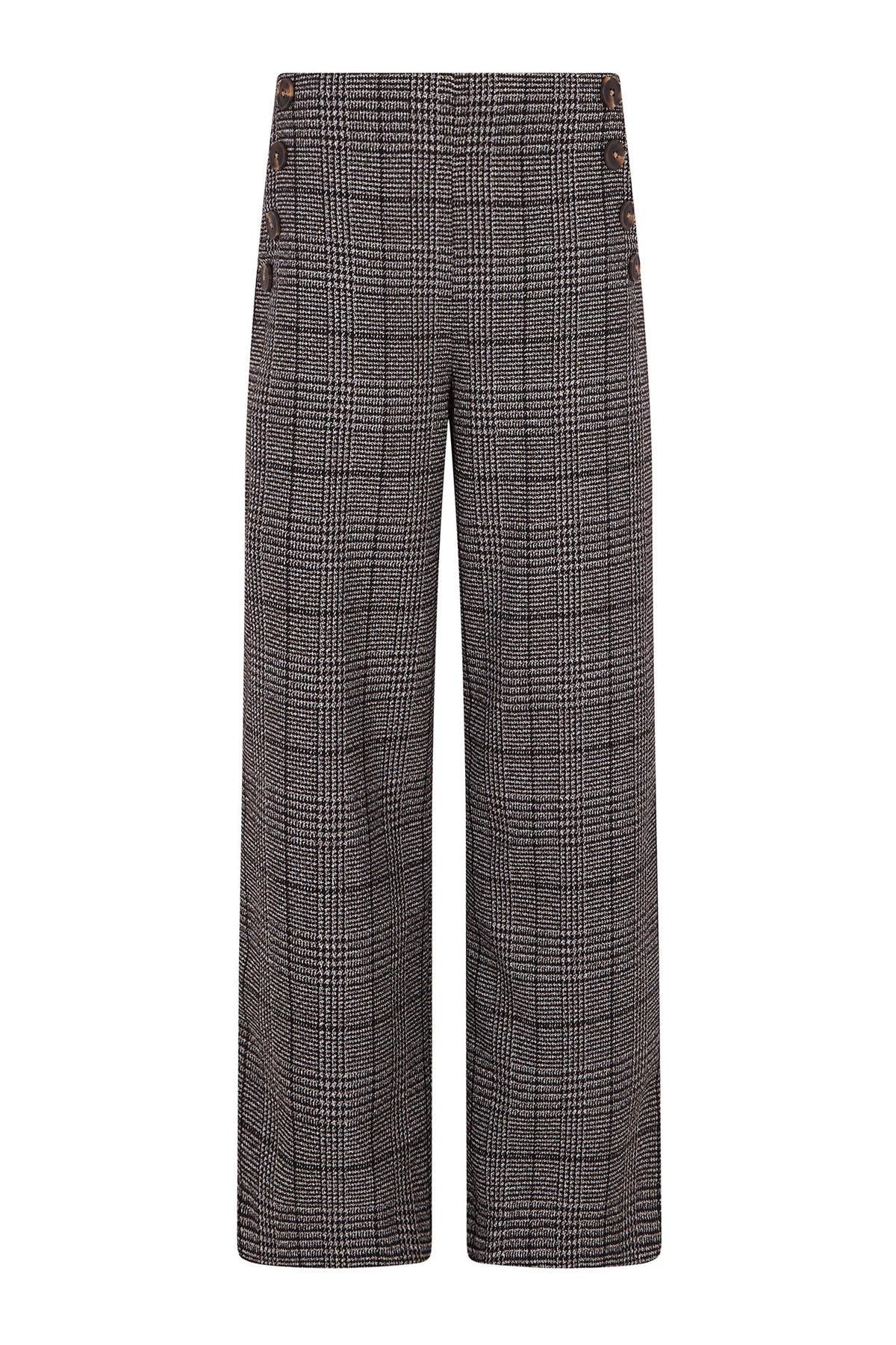 꼬르떼피엘 체크 와이드 크롭 팬츠 8722328 ESTAMPADO GRIS - 상세 이미지 5