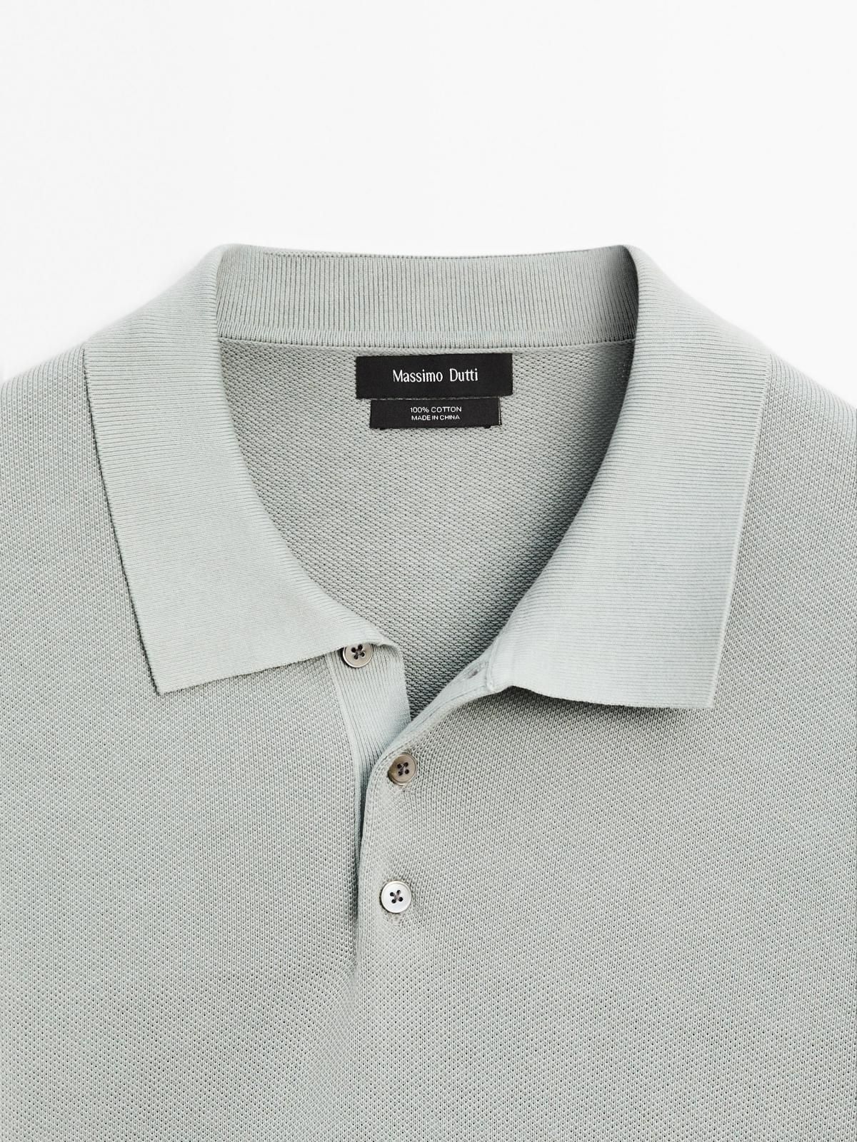 마시모두띠 미니멀 텍스처드 코튼 반팔 폴로셔츠 0931/388 LIGHT BLUE - 상세 이미지 5