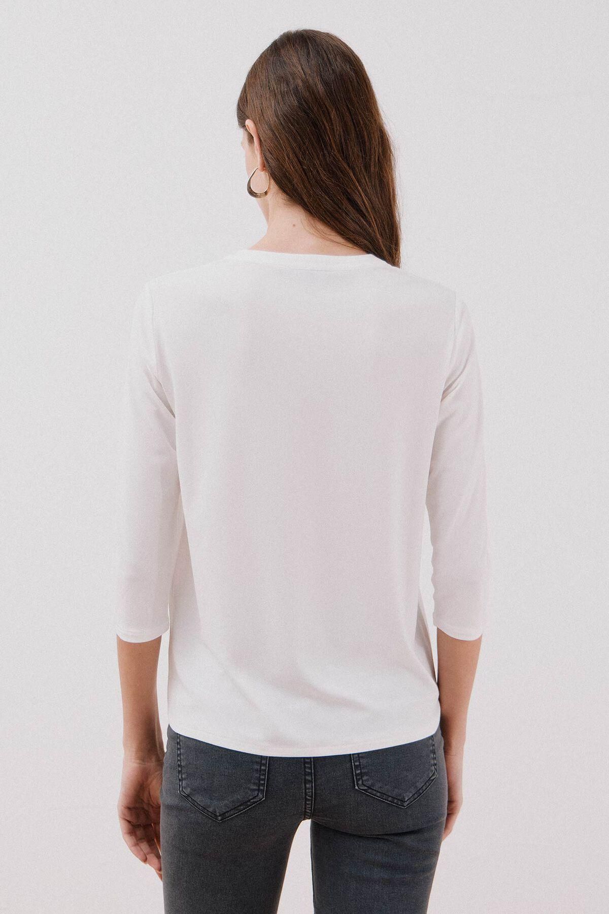 꼬르떼피엘 베이직 마오넥 7부 티셔츠 6322479 BLANCO - 상세 이미지 4