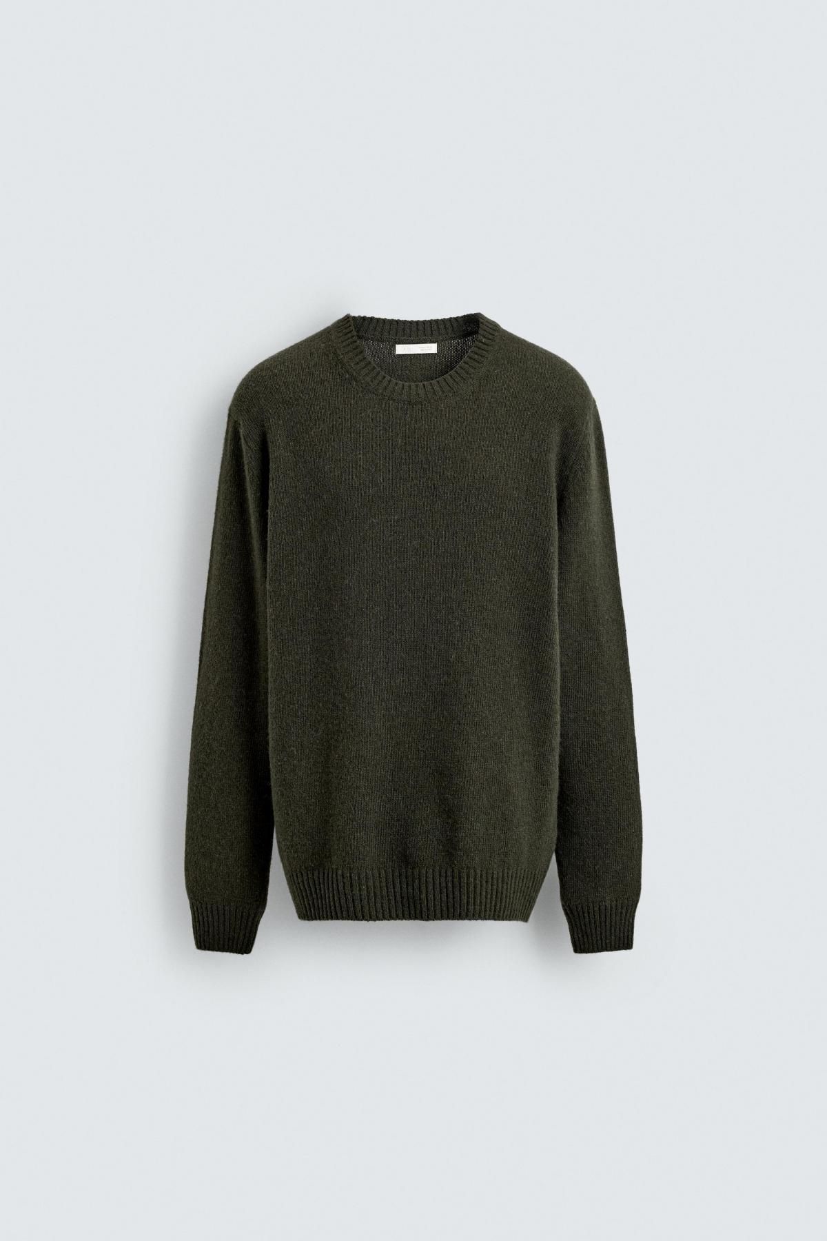 자라 울 블렌드 라운드넥 니트 남성 긴팔 스웨터 2632/306 KHAKI - 메인 이미지