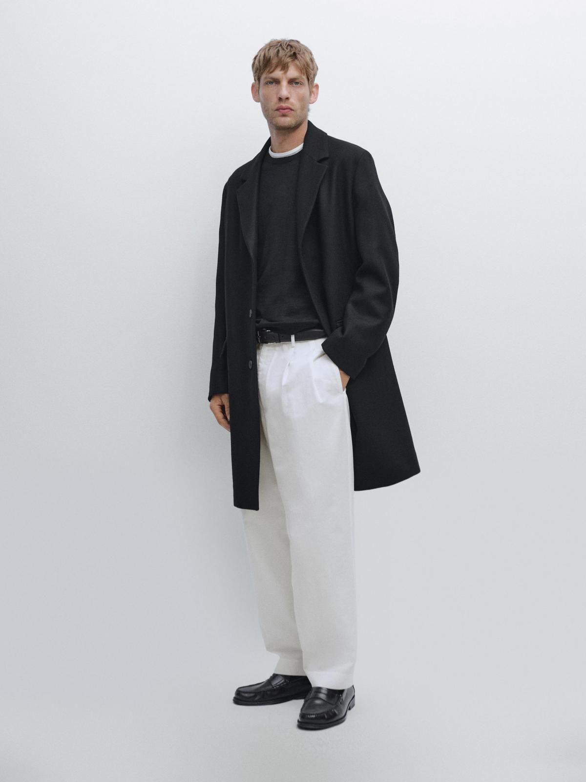 마시모두띠 라펠카라 블랙 울블렌드 테크니컬 싱글코트 3563/545 BLACK - 상세 이미지 2