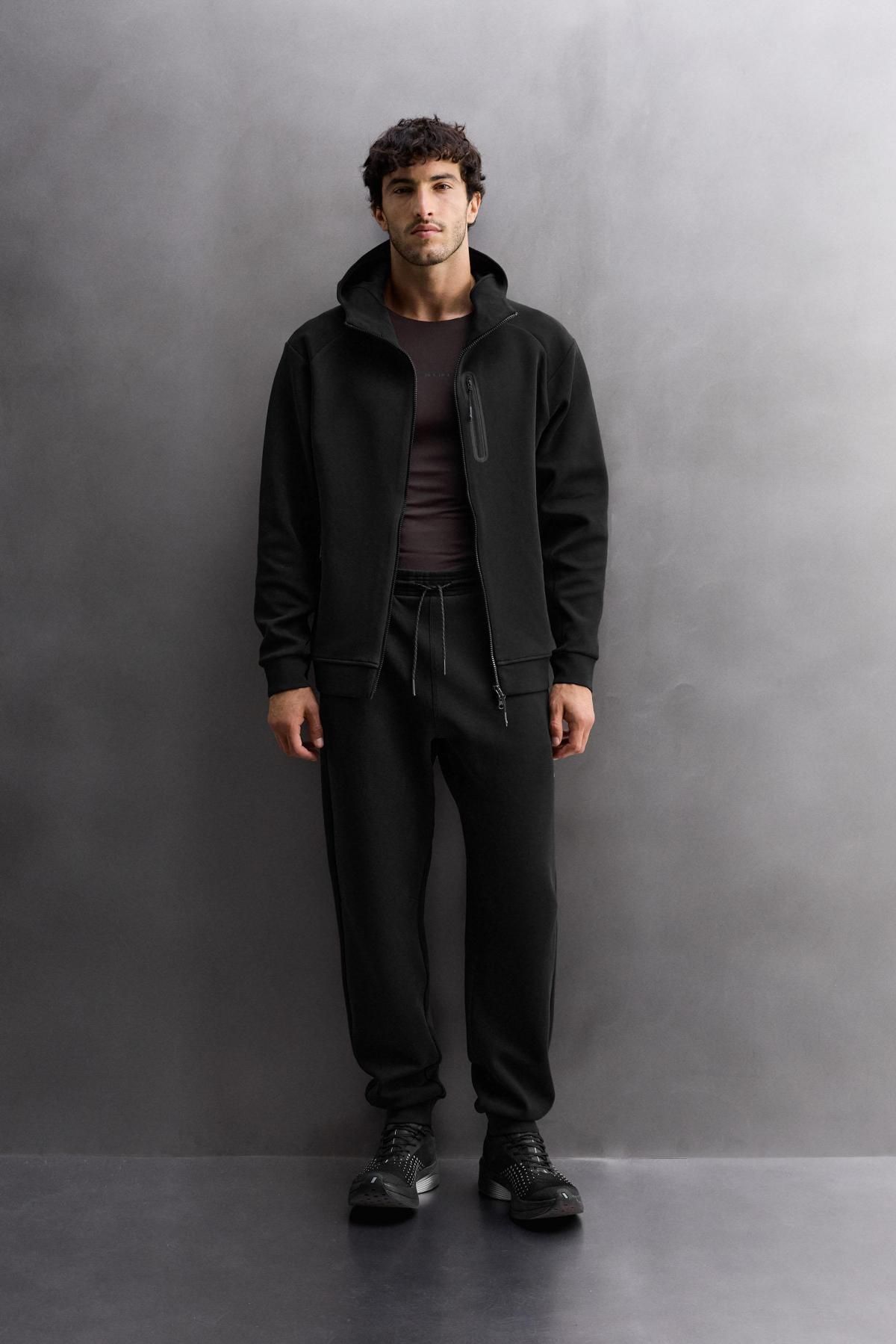 자라 테크니컬 스트레치 집업 후드 스웨트셔츠 8574/329 BLACK - 상세 이미지 2