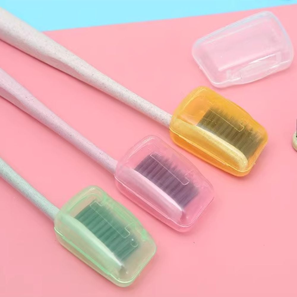 휴대용 간편 심플 칫솔모 케이스 칫솔 뚜껑 캡 커버 반투명 - 상품 이미지