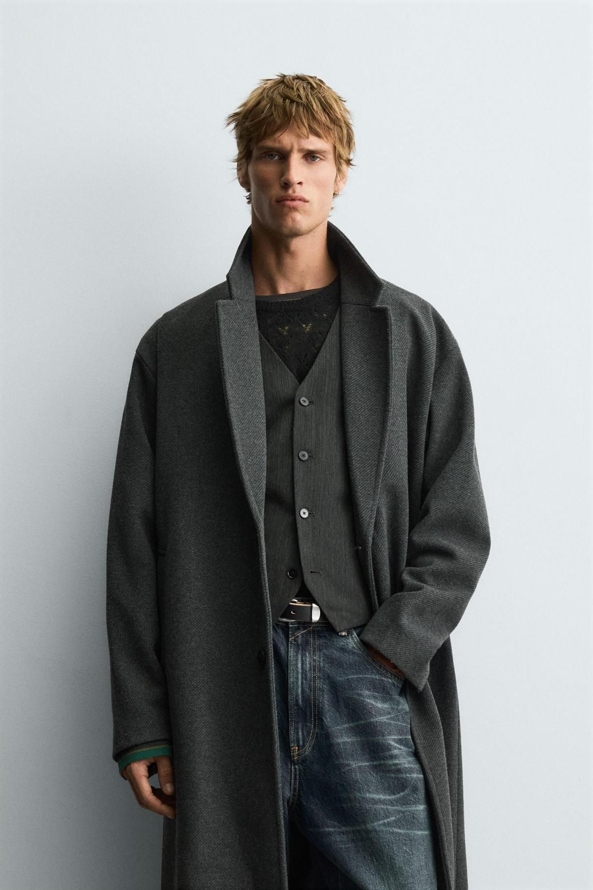 자라 테크니컬 방수 싱글 롱 코트 5070/400 ANTHRACITE GREY - 상세 이미지 3