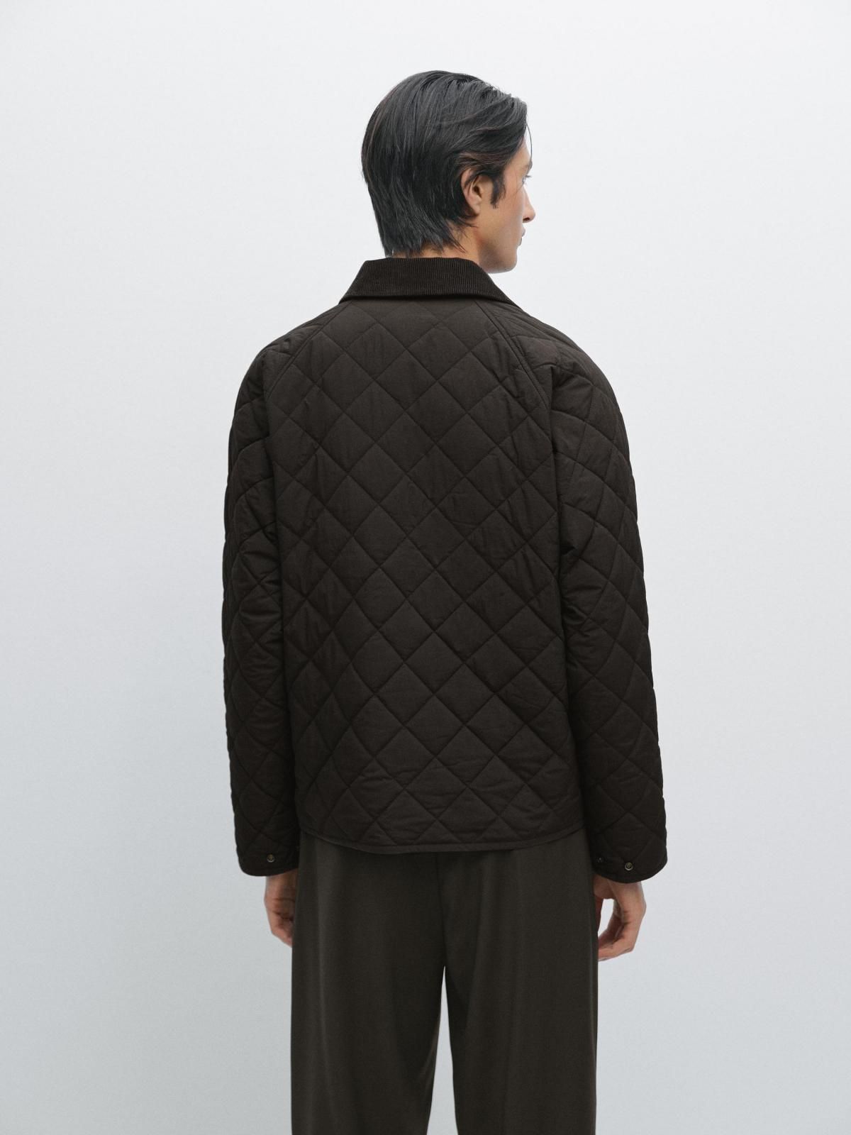 마시모두띠 테크니컬 경량 나파 칼라 퀼팅 자켓 3115/407 BROWN - 상세 이미지 4