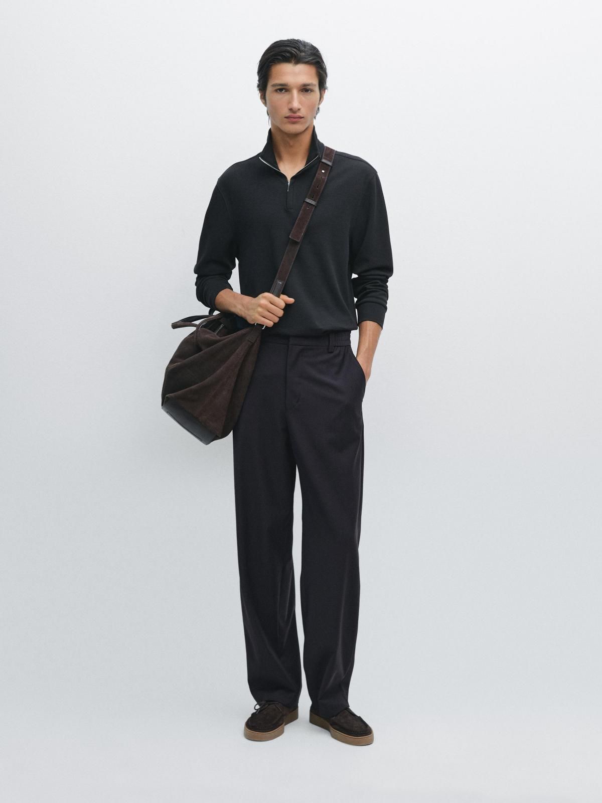 마시모두띠 테크니컬 집업 하이넥 긴팔 폴로셔츠 0589/156 NAVY BLUE - 상세 이미지 2