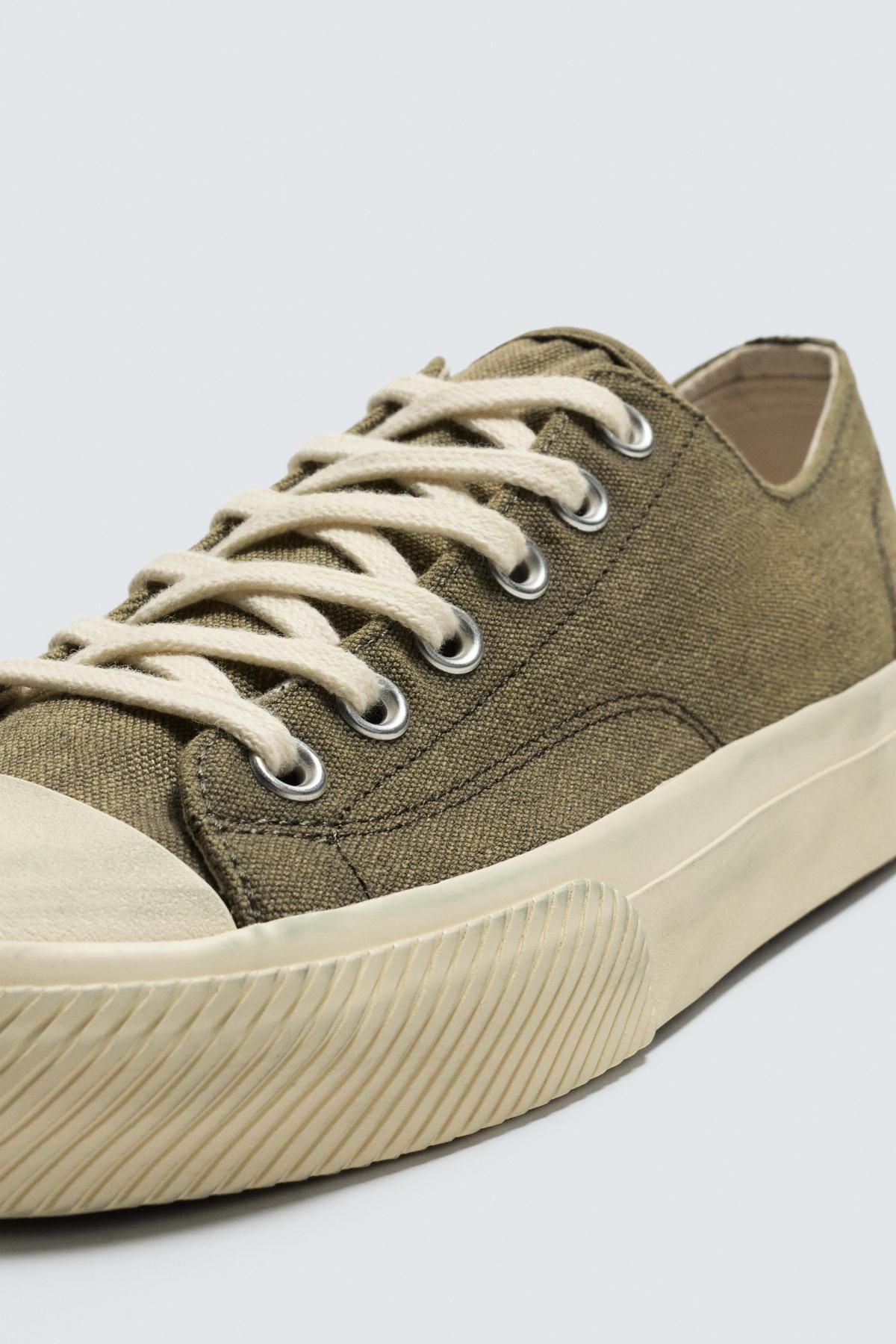 자라 테크니컬 패브릭 로우탑 스니커즈 2298/620 KHAKI GREEN - 상세 이미지 3
