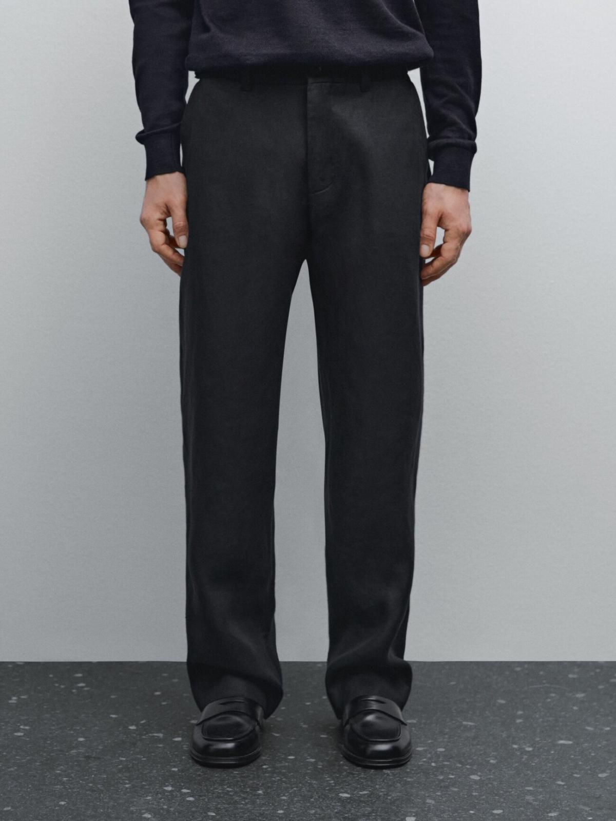 마시모두띠 경량 100 린넨 팬츠 0063/263 BLACK - 상품 이미지