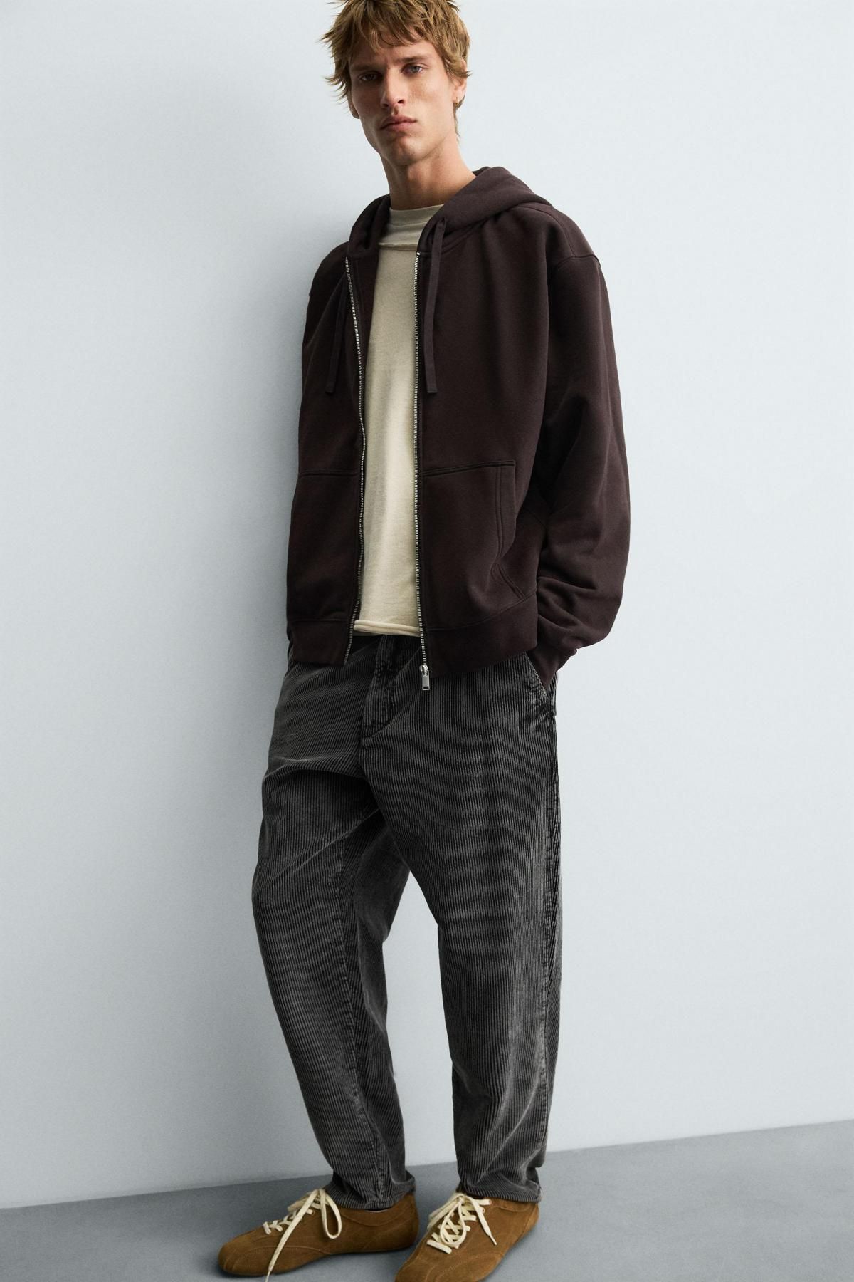 자라 코듀로이 캐롯핏 배기 팬츠 4302/305 DARK GREY - 상세 이미지 5