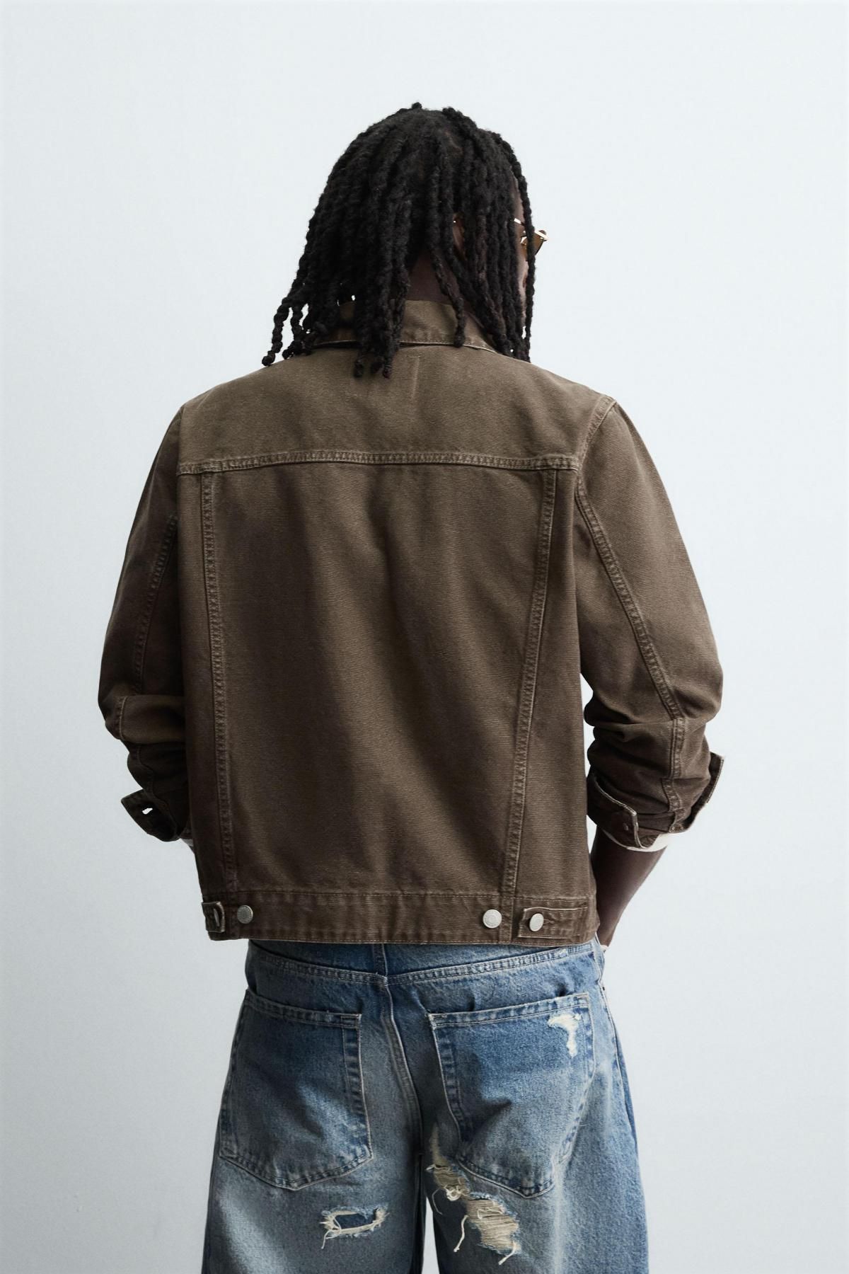 자라 클래식 데님 브라운 데님 재킷 8062/371 BROWN - 상세 이미지 4