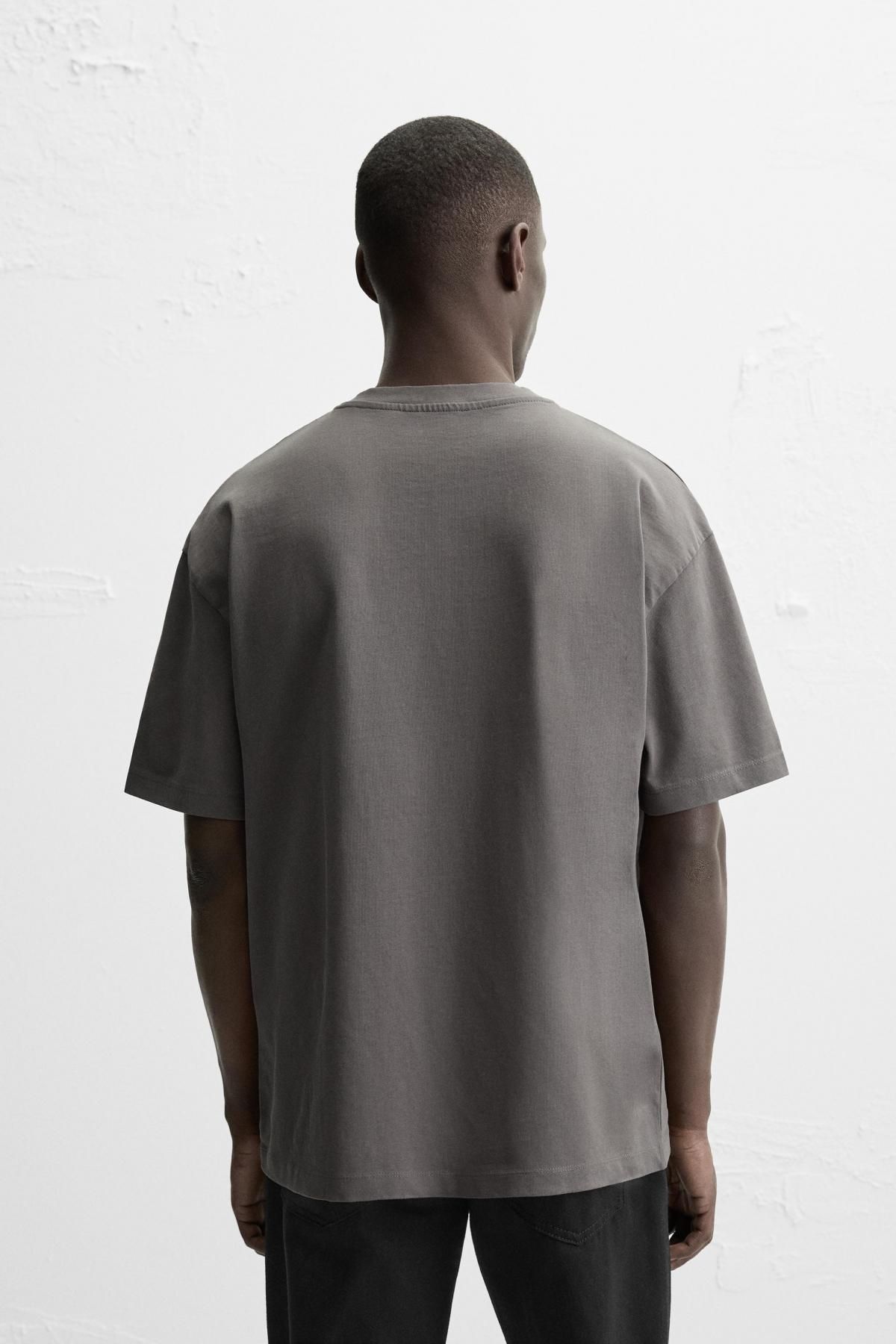 자라 베이직 헤비웨이트 티셔츠 1887/455 ANTHRACITE GREY - 상세 이미지 4