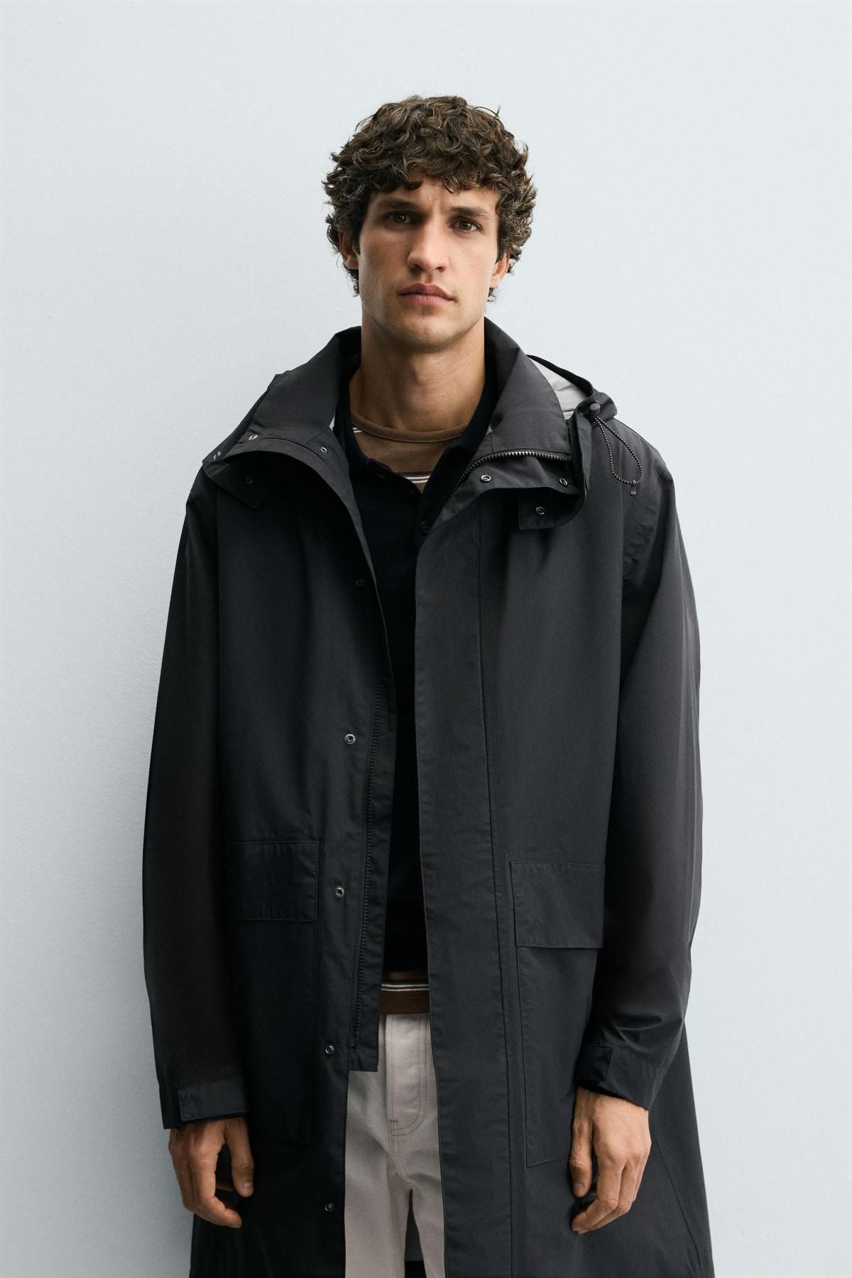 자라 테크니컬 방수 기능성 탈부착 후드 파카 8281/020 NAVY BLUE - 상세 이미지 3