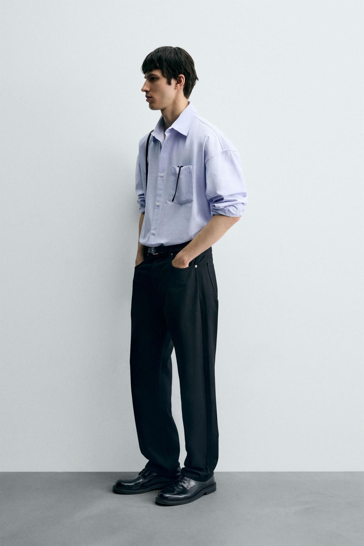 자라 오버사이즈 옥스포드 클래식 긴팔 셔츠 7446/311 LIGHT BLUE - 상세 이미지 5