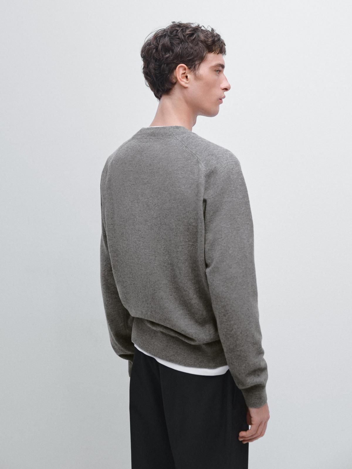 마시모두띠 프리미엄 울 래글런 하이넥 버튼업 가디건 1029/222 ANTHRACITE GREY - 상세 이미지 5