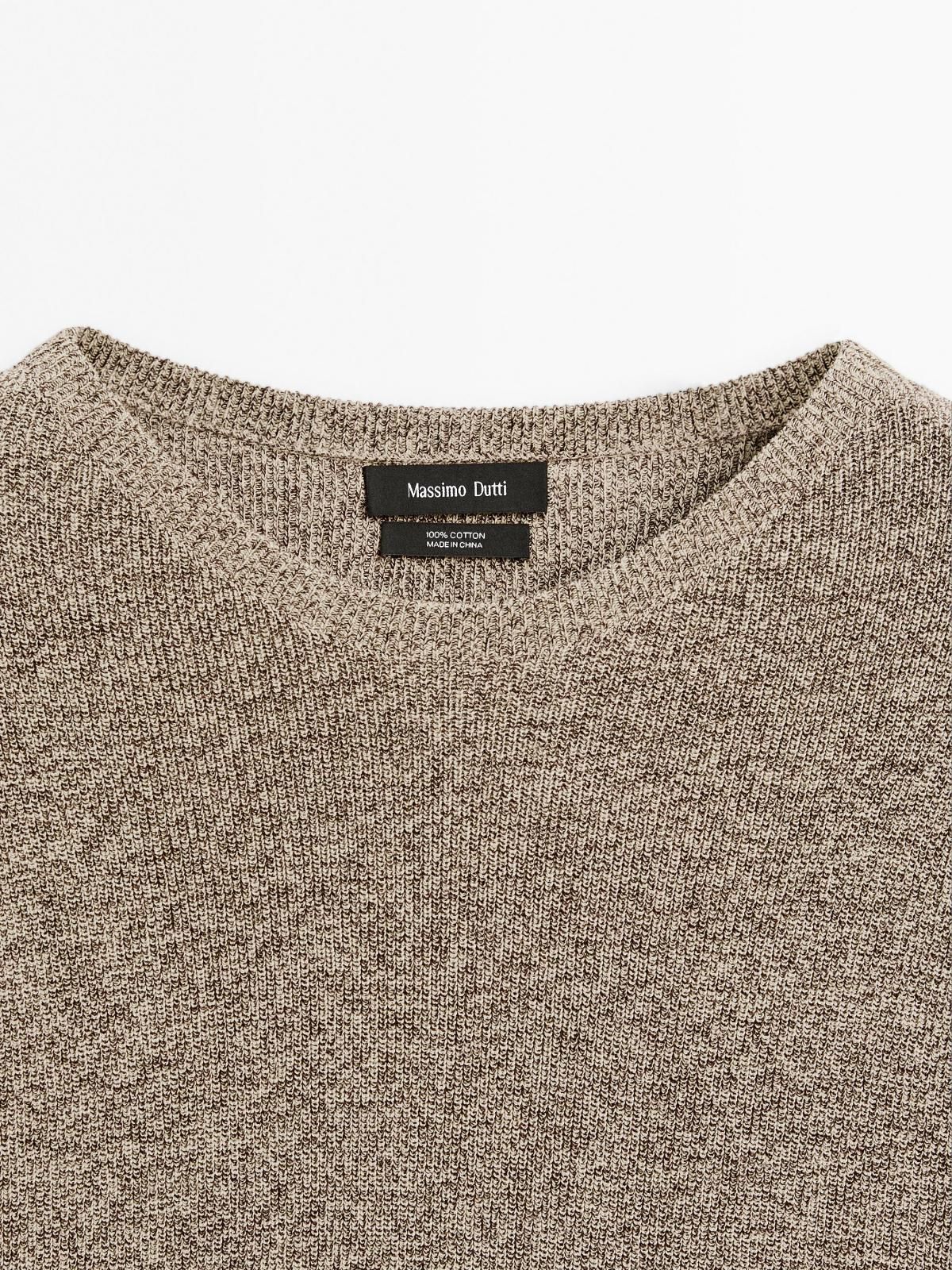 마시모두띠 코튼 물리네 크루넥 니트 스웨터 0953/201 BEIGE MARL - 상세 이미지 5