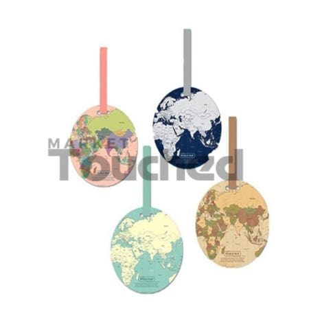 마켓터치드 세계지도 네임택 여행 이름표 여행필수