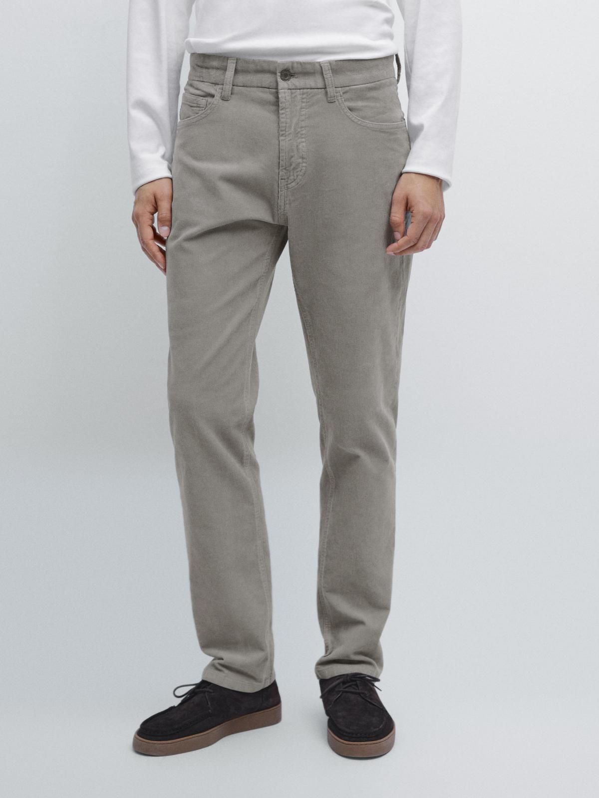 마시모두띠 슬림핏 코듀로이 데님 팬츠 0350/102 PEARL GREY - 메인 이미지