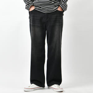 남자 기모 청바지 겨울 세미 와이드 본딩 블랙진 연청 진청 빅사이즈 데님... 착용 후기 | 사이즈/핏 총정리 - 상품 이미지 2