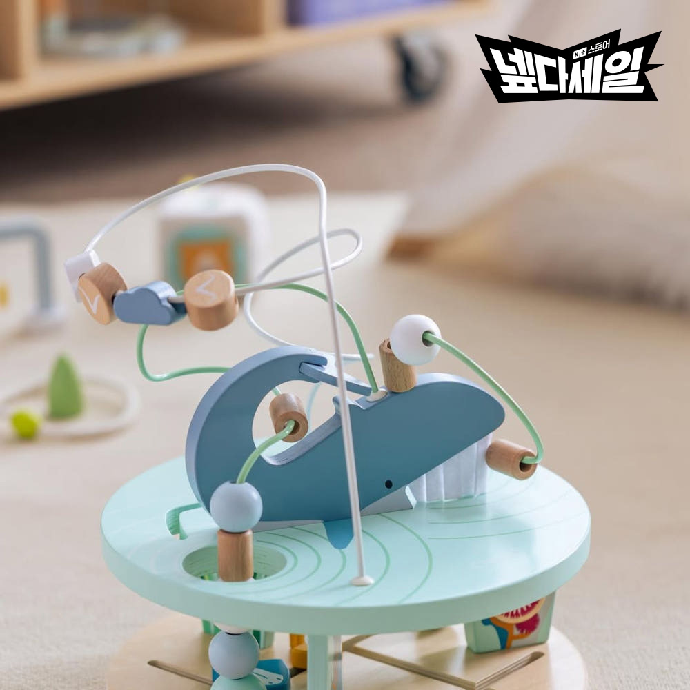 클래식월드 마린 비즈 원목 롤러코스터 돌 선물 유아 아기 장난감 소근육 발달 놀이 교구 - 메인 이미지