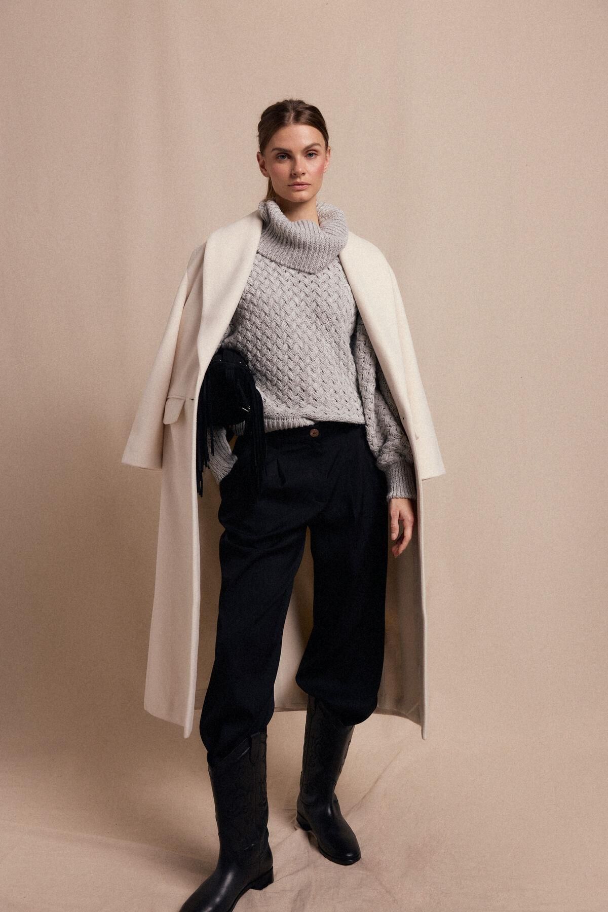 슬로우러브 에코 와이드 플리츠 슬랙스 팬츠 3722132 NEGRO - 상세 이미지 3