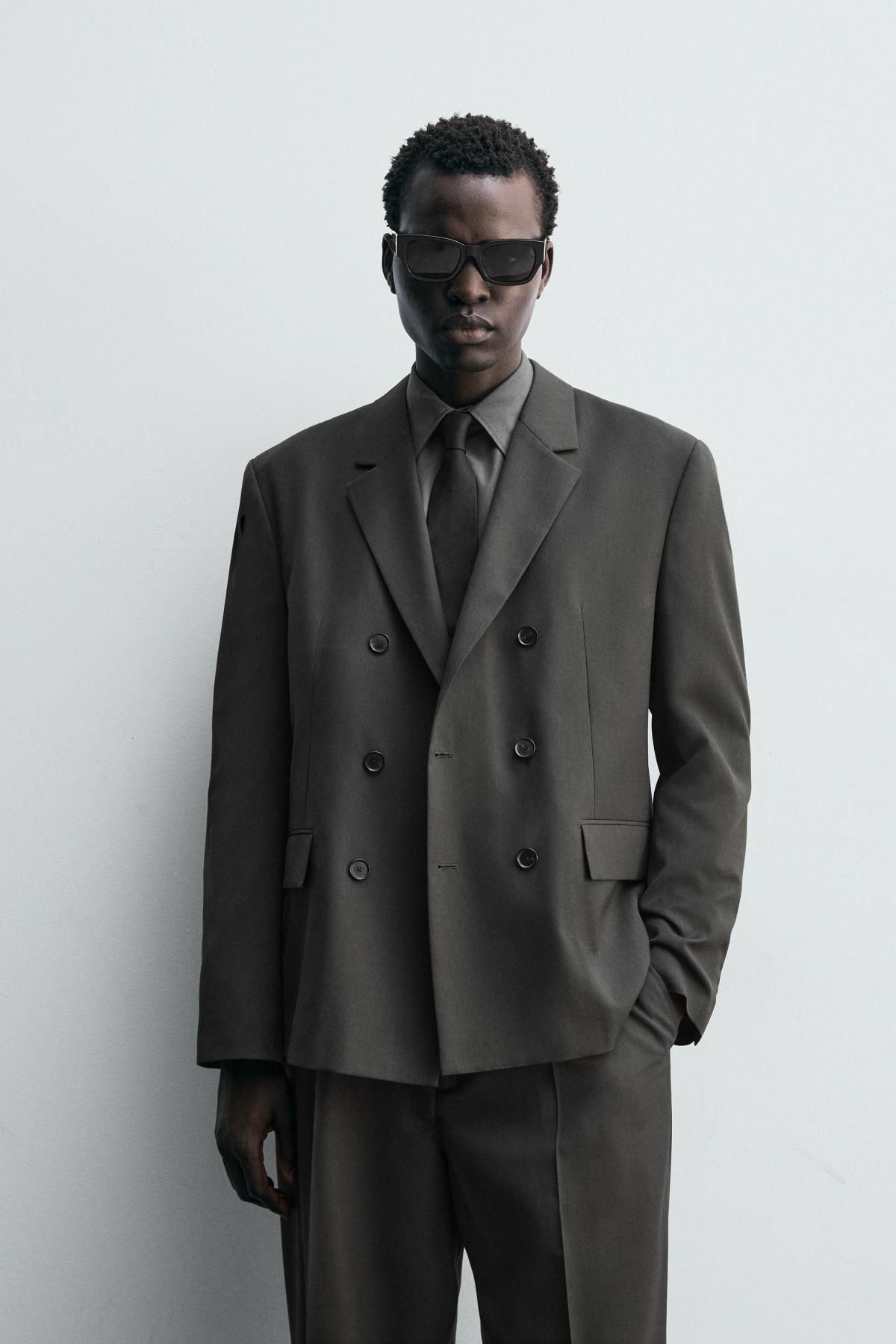 자라 더블브레스트 울 혼방 블레이저 6789/819 DARK GREY - 상세 이미지 3