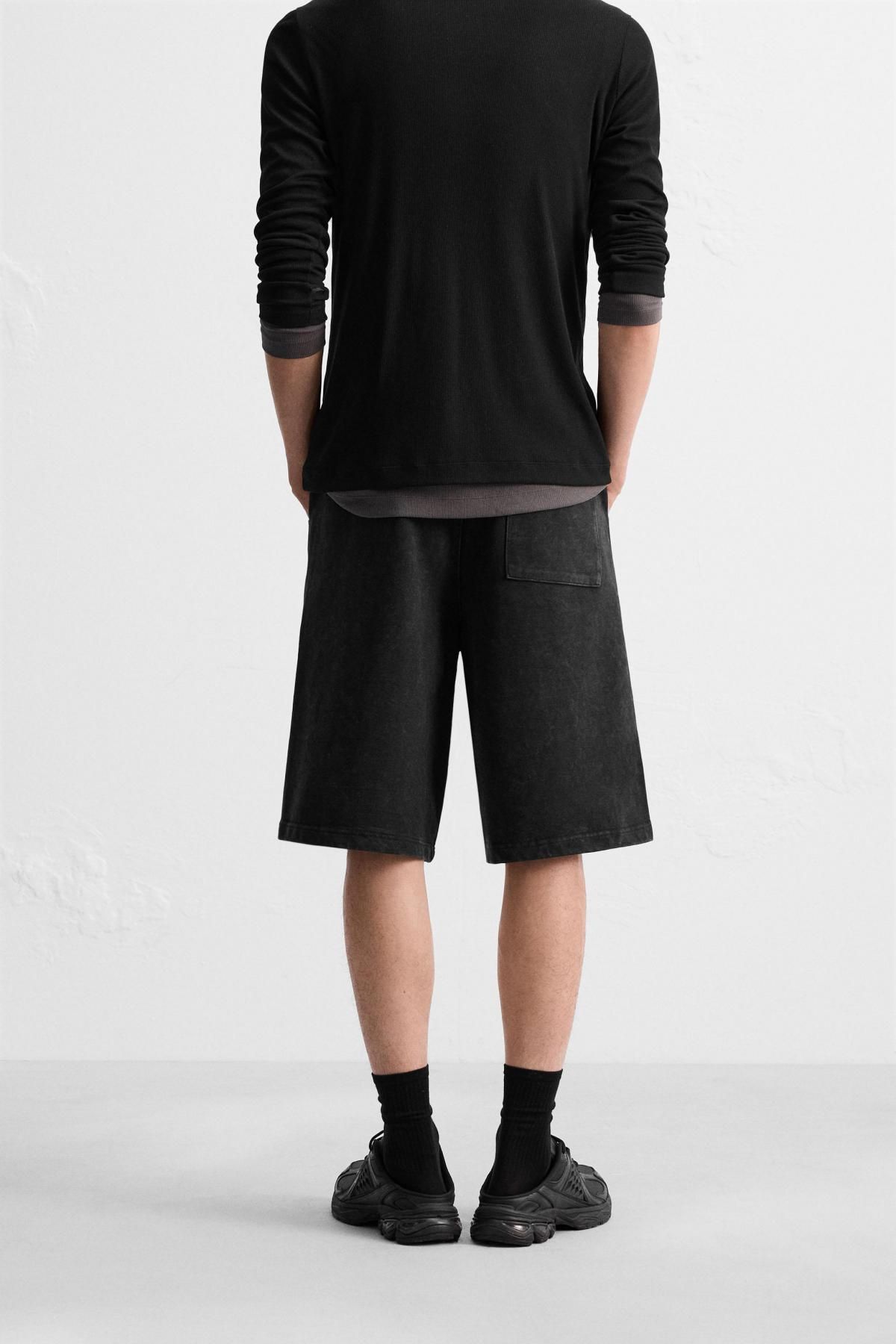 자라 베기핏 조거 밴딩 버뮤다 반바지 4729/999 DARK ANTHRACITE - 상세 이미지 4