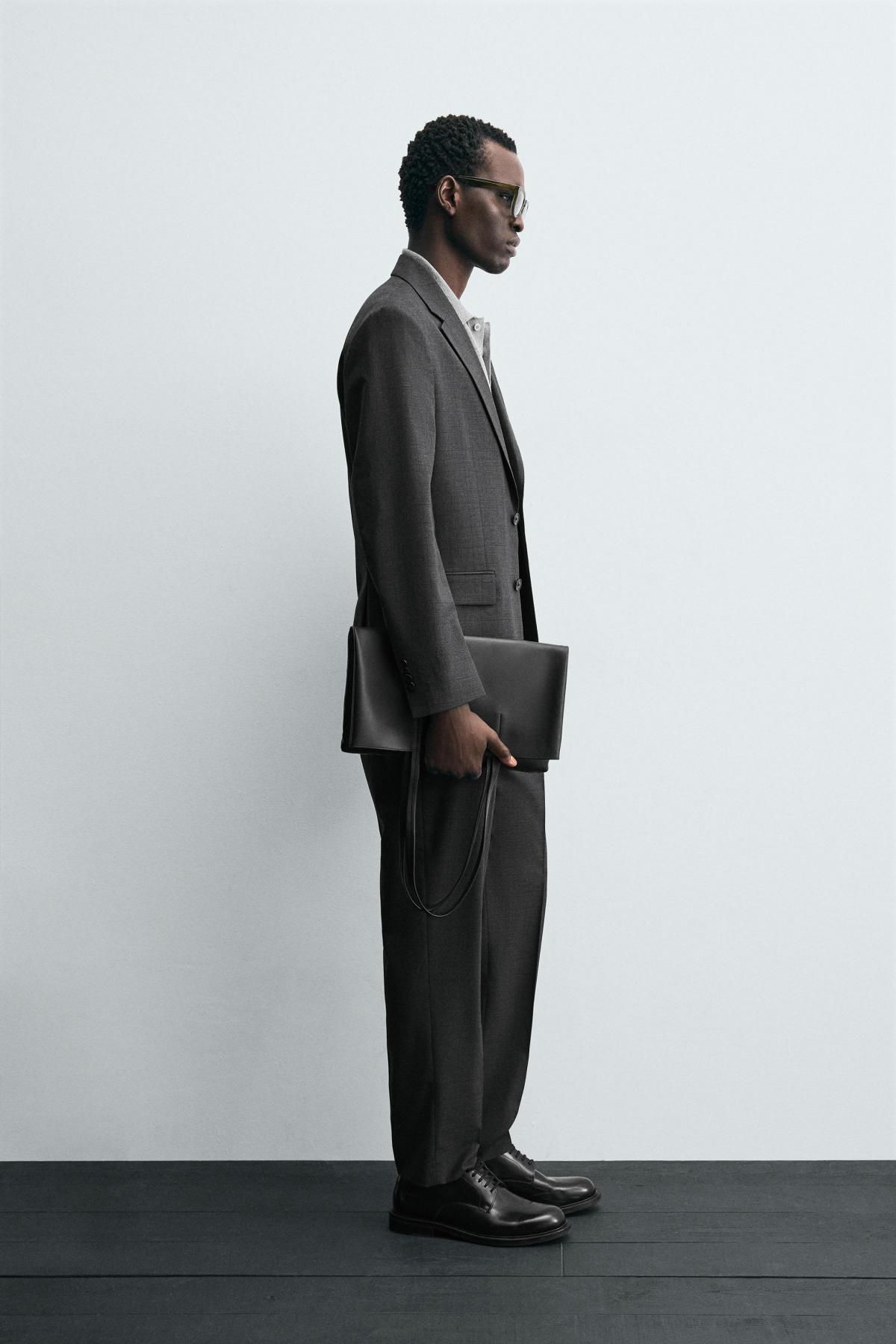 자라 체크 클래식 테일러드 블레이저 1564/350 ANTHRACITE GREY - 상세 이미지 5
