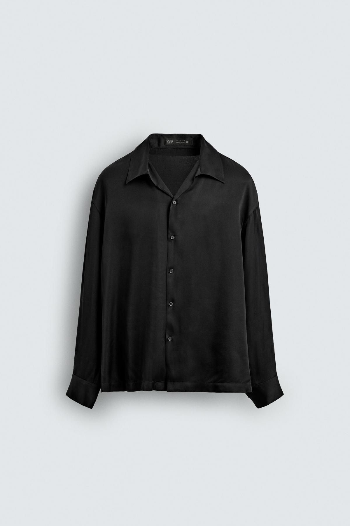 자라 테크니컬 루즈핏 블랙 플루이드 셔츠 1034/404 BLACK - 메인 이미지