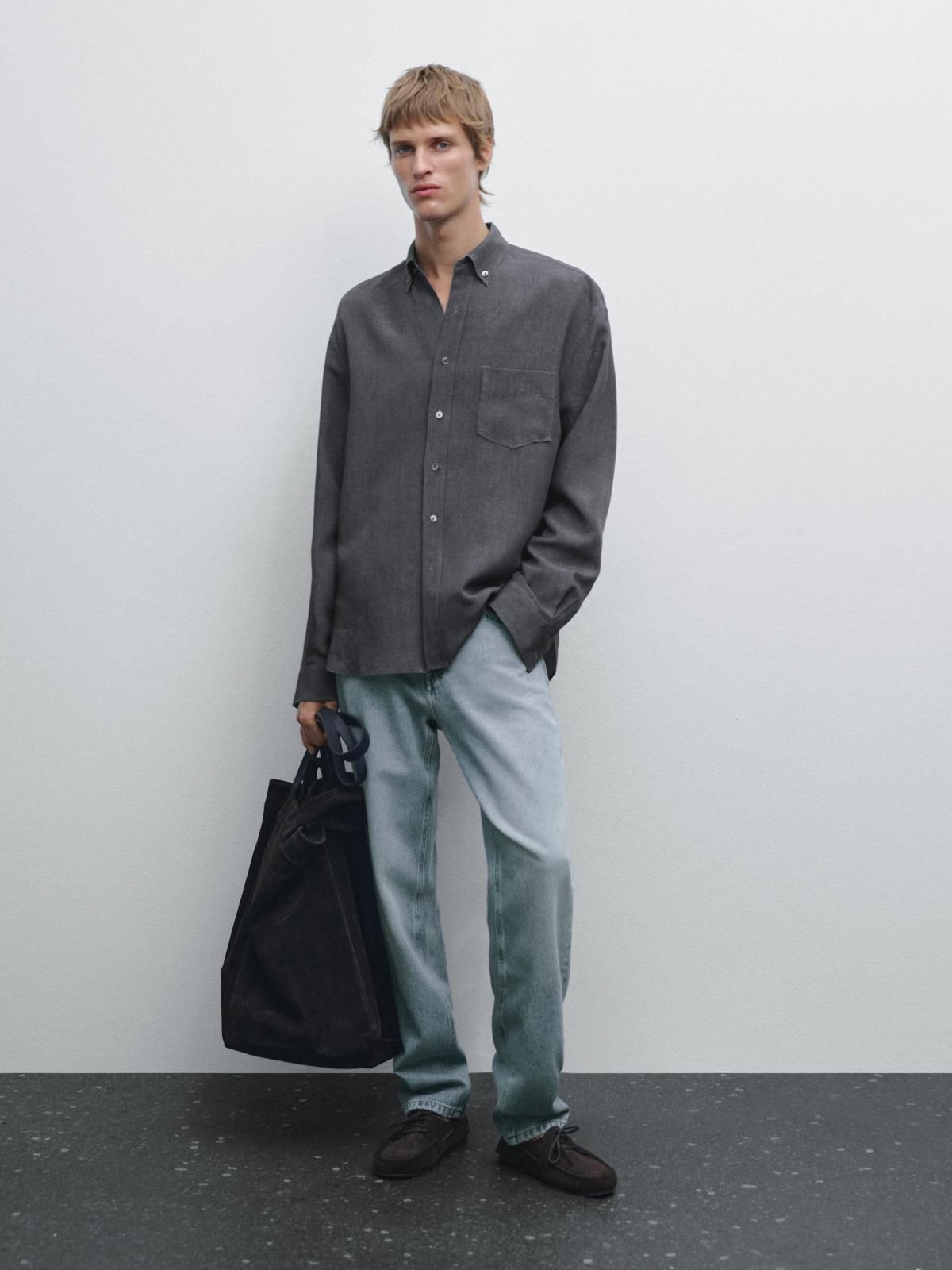 마시모두띠 클래식 옥스포드 레귤러핏 긴팔 셔츠 1726/294 DARK GREY - 상세 이미지 5