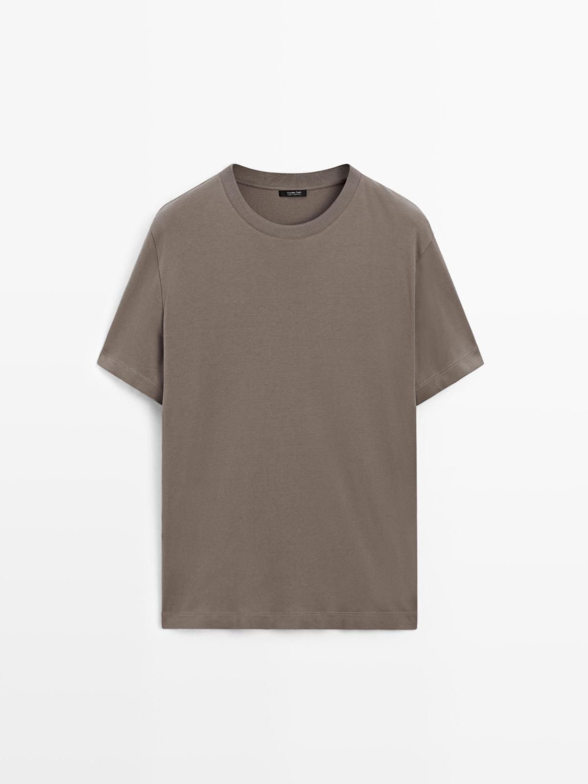 마시모두띠 미니멀 와이드핏 100 코튼 반팔 티셔츠 1418/212 PALE OCHRE - 상품 이미지