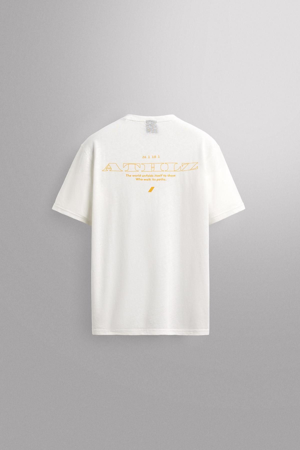 자라 테크니컬 린넨코튼 프린트 반팔 티셔츠 5868/301 OYSTER-WHITE - 상세 이미지 2