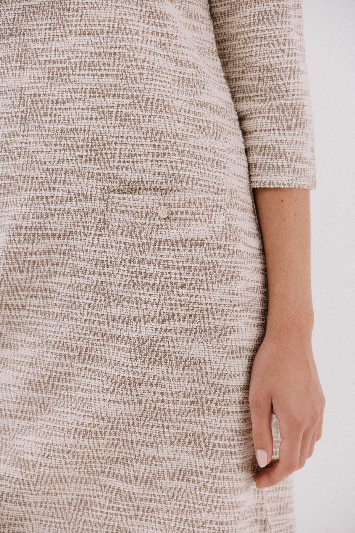 꼬르떼피엘 트위드 7부 소매 미니 원피스 5202687 BEIGE - 상세 이미지 4