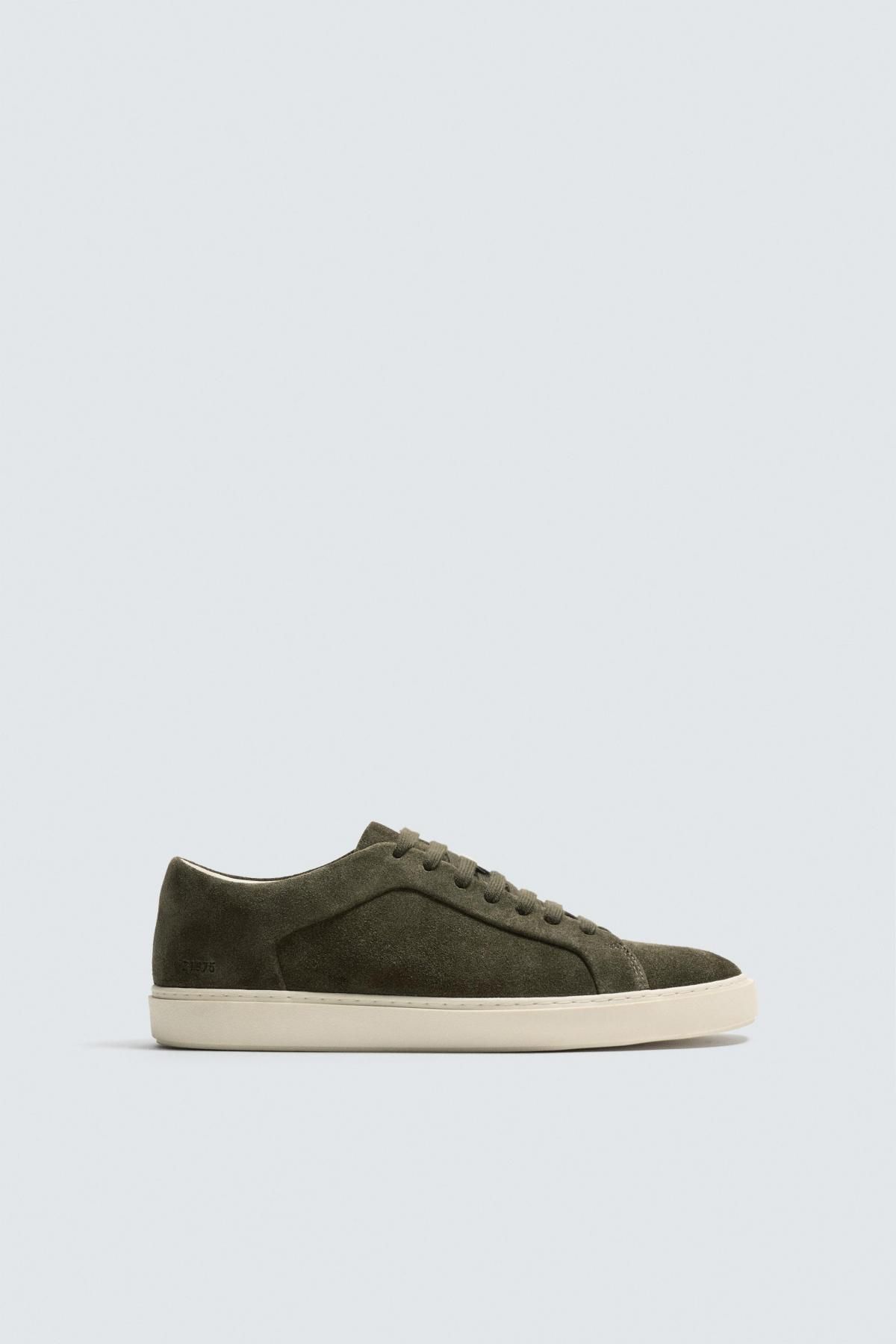 자라 프리미엄 레더 스웨이드 베이직 스니커즈 2228/720 KHAKI GREEN - 상품 이미지